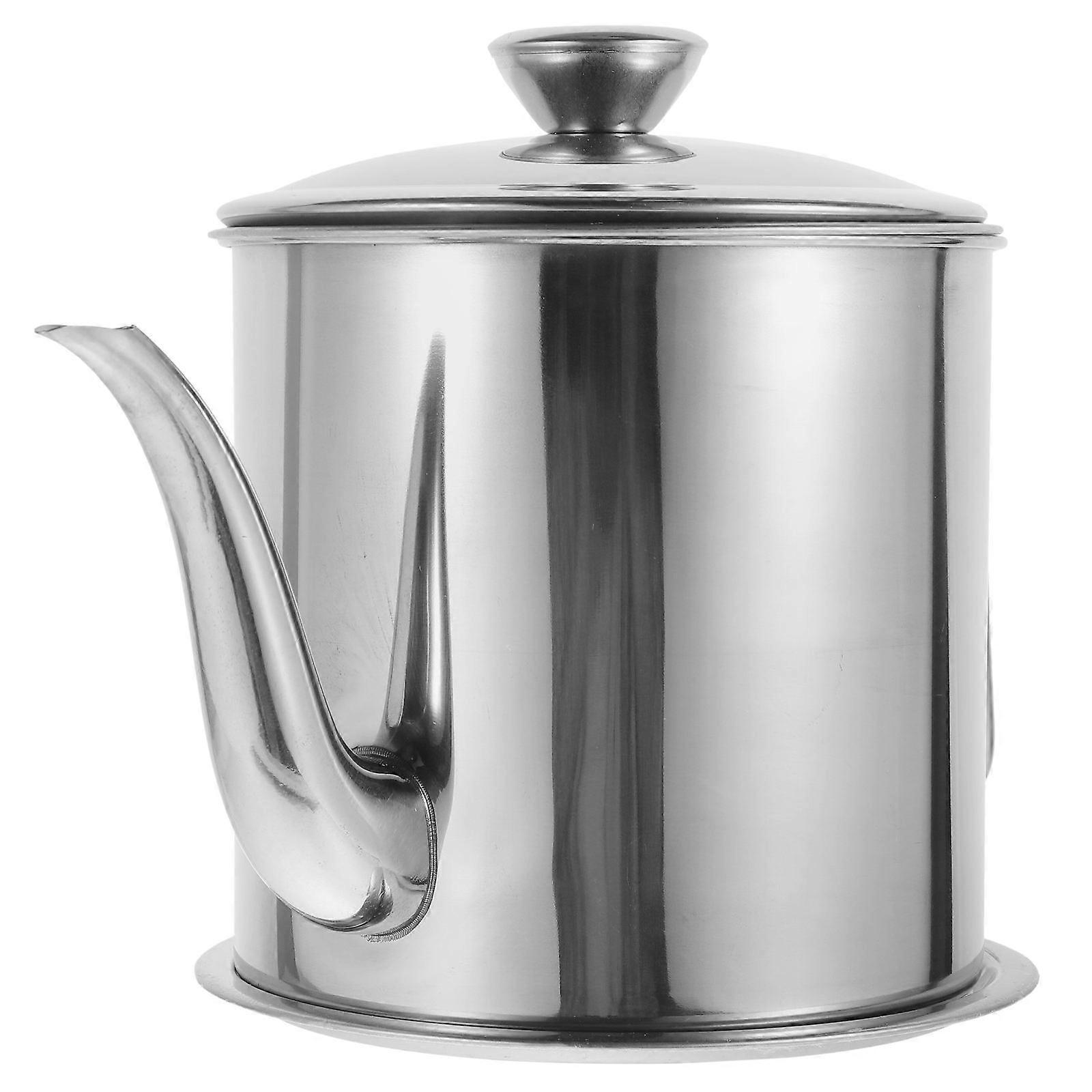 Stainless Steel Oil Filter Pot For Kitchen Use With Round Base Design And Precision Filtering Function 1Set