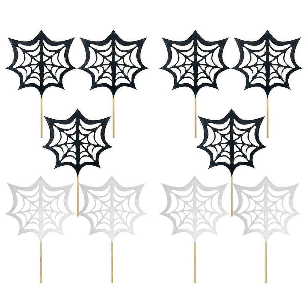 Spider Web Pattern Halloween Cake Toppers Decoration for Baking 30Pcs