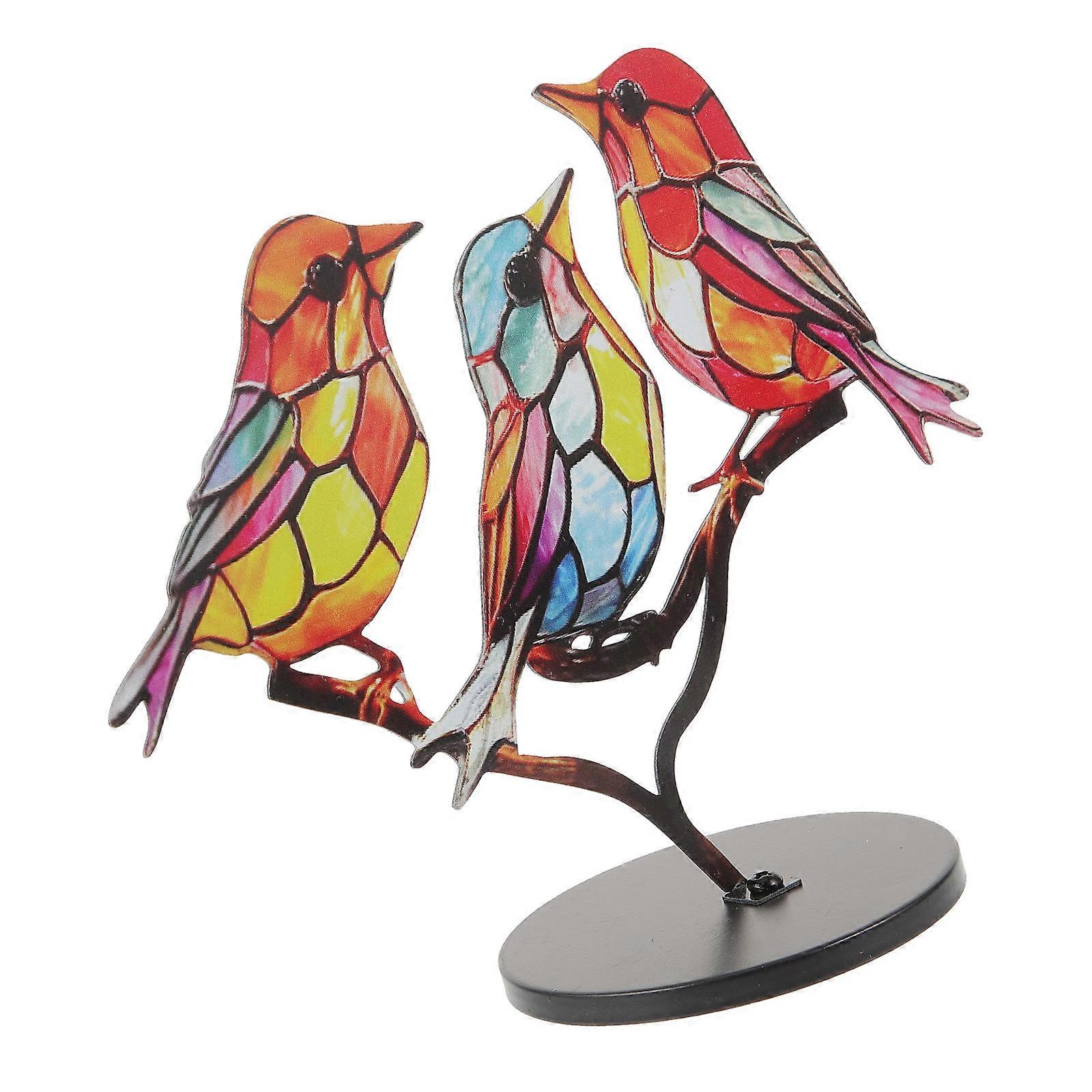 Bird Figurine Desktop Bird Decoration for Decoration 3Pcs with Base