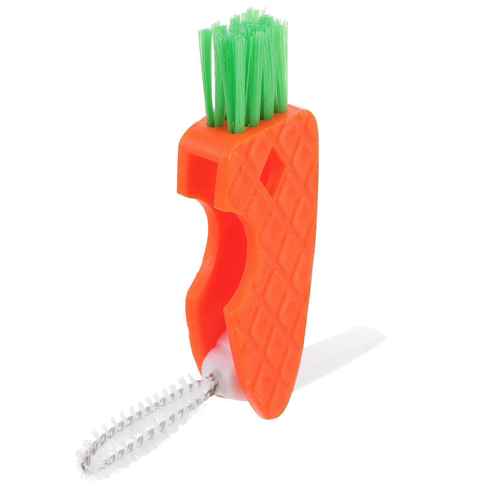 Kitchen Bottle Mouth Cleaning Brush Orange Plastic Cleaner
