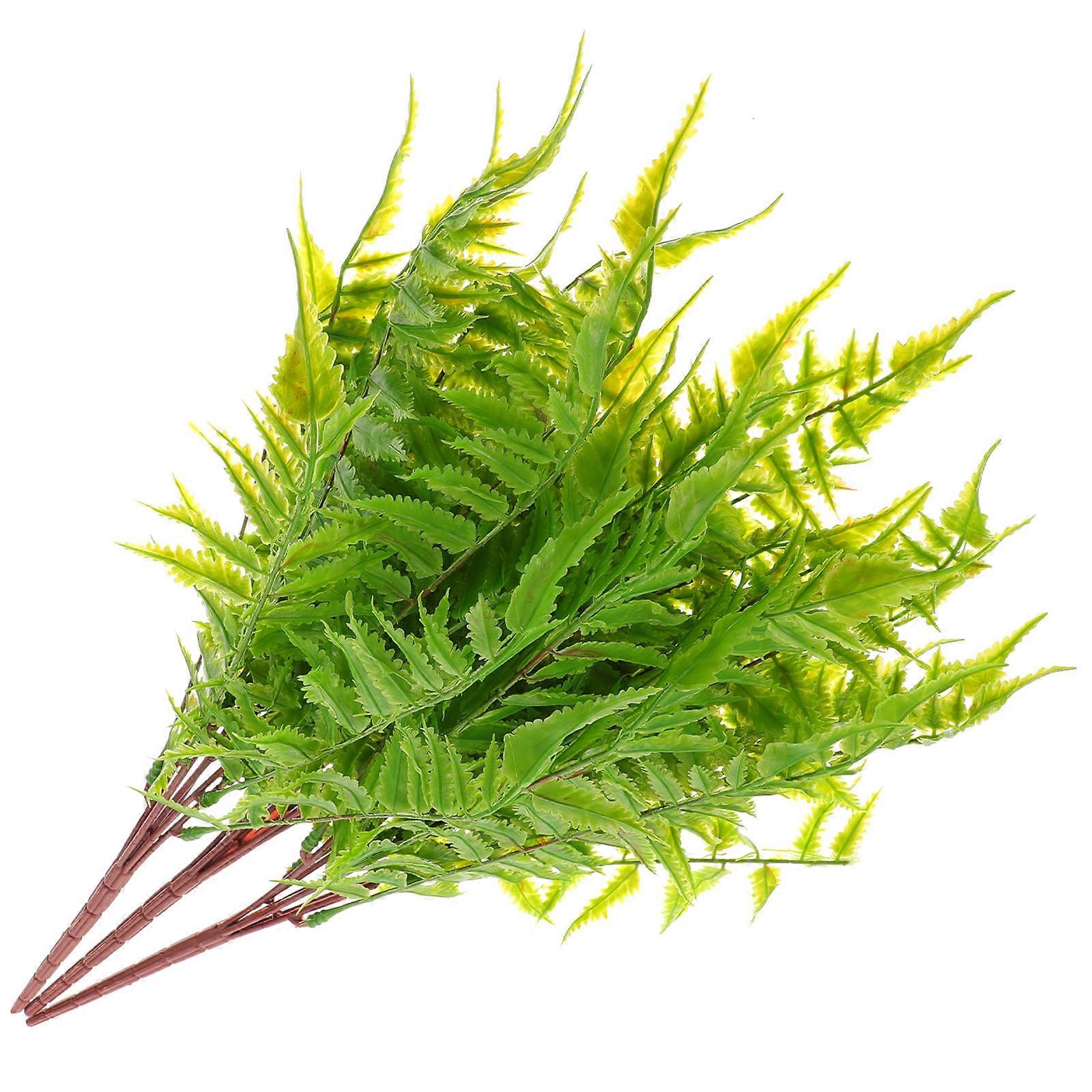 Artificial Ferns Green Plastic Plants for Table Decor 6Pcs
