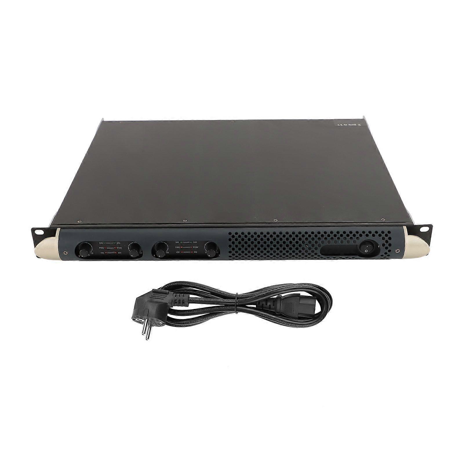 1U 4 Channel PA DJ Power Amplifier 4x1150W 4 Ohm Class D High Performance Digital Stereo Amplifier for Concerts Events Meetings Families 220V EU Plug