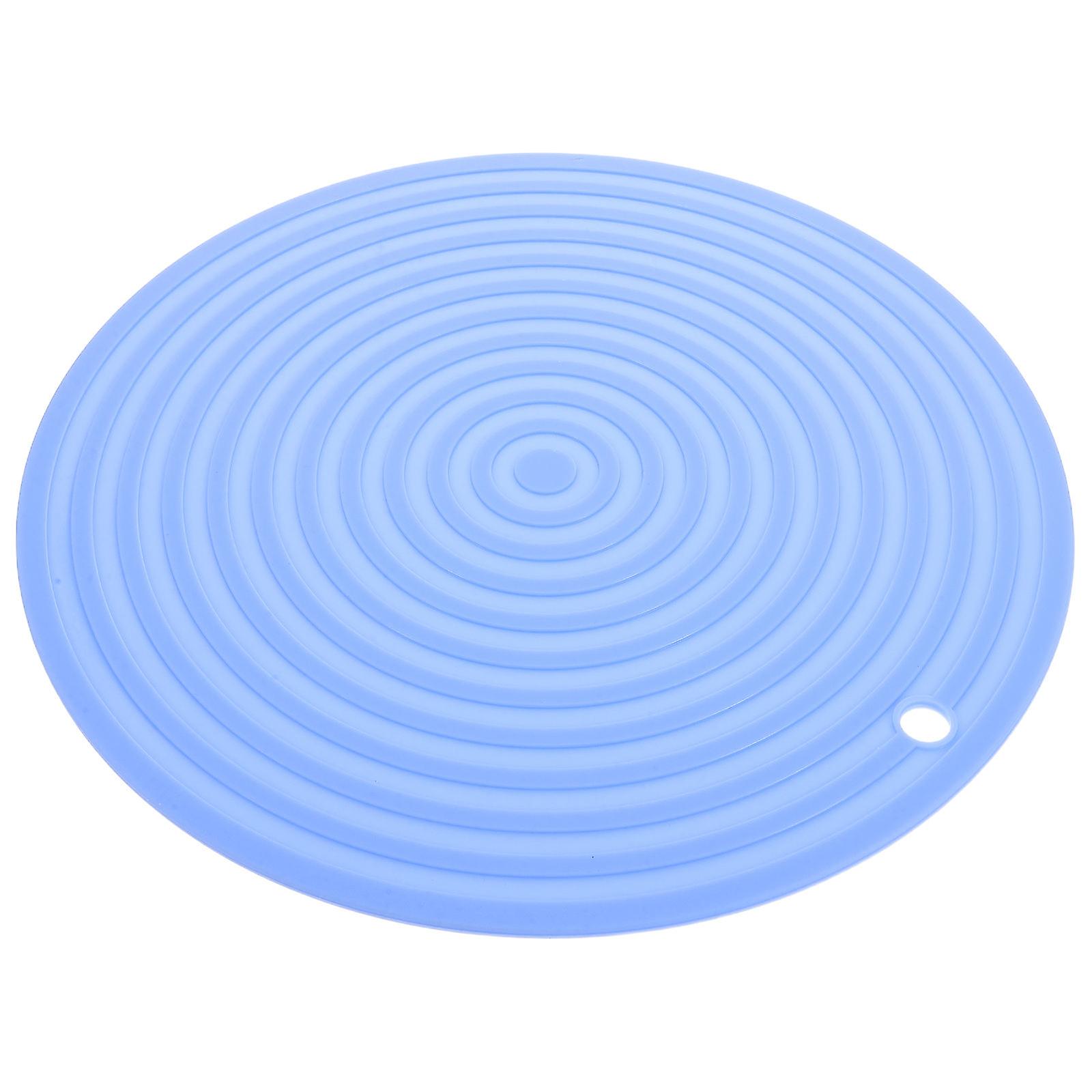 Heat Resistant Silicone Mat Kitchen Counter Protector Round Shape Sky-Blue Protective 1Pcs