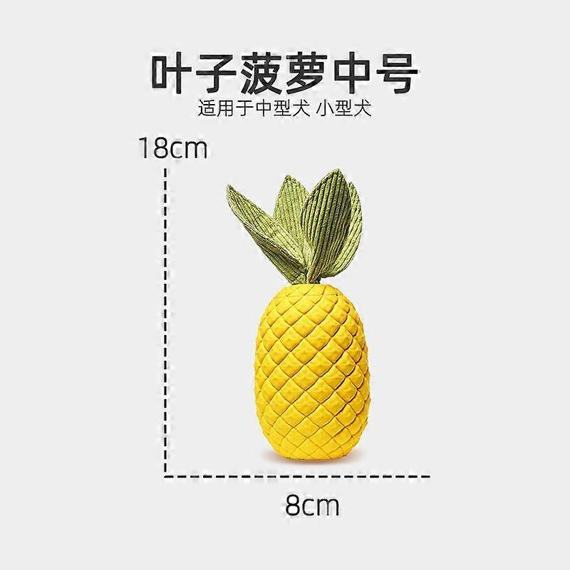 Pineapple Dog Toy, Chew Toy with Squeaker, Durable Nature Rubber for Small Breed Dogs, Interactive Play, Teeth Cleaning, Boredom Relief