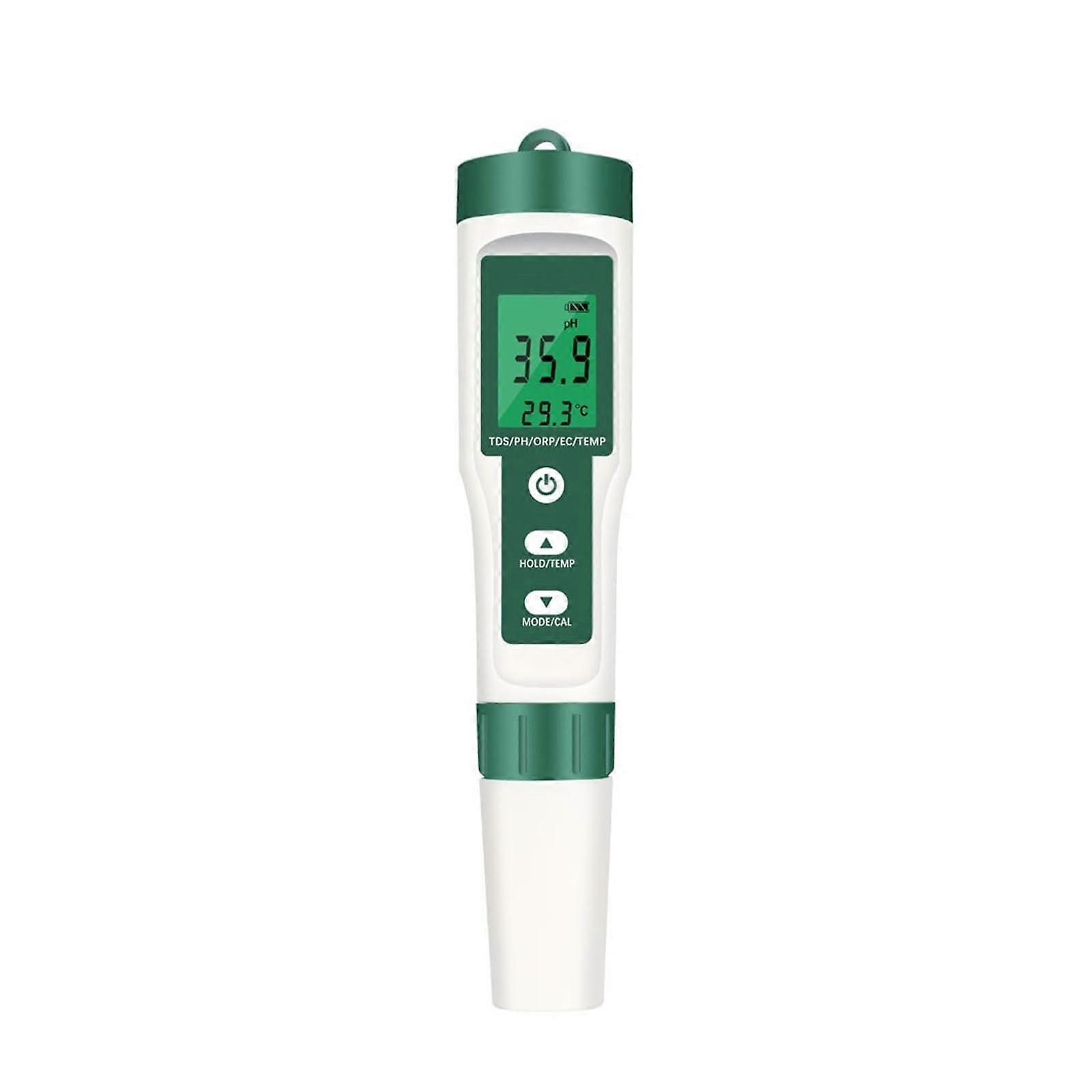 Water Tester 5In1 Digital pH Meter TDS/EC/ORP/Temp Portable Water Quality Monitor For Pools and Aquariums Backlight