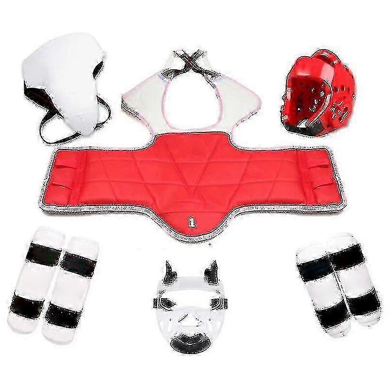 Kask, zırh, kickboks eldivenleri ve baş koruma ekipmanları dahil olmak üzere Taekwondo tam koruyucu dişli kiti