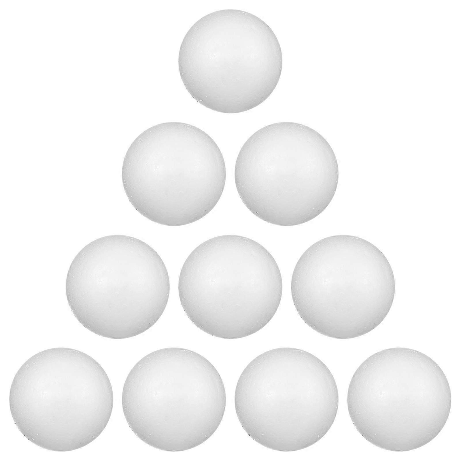 10pcs 6cm Christmas Decoration Modelling Craft Solid Polystyrene Balls Round Spheres (White)