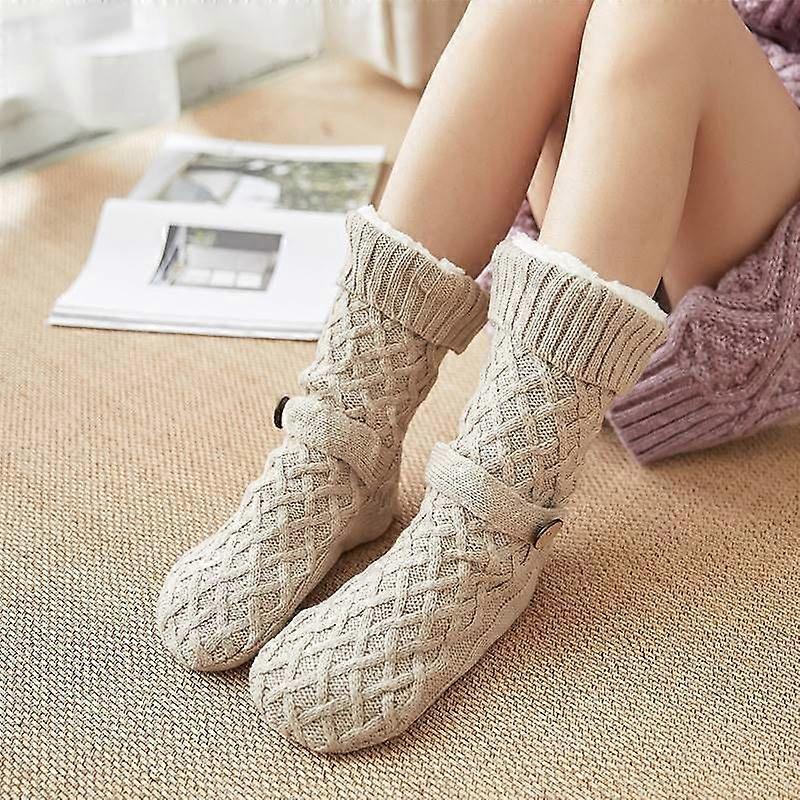Ultra Thick Fleece Slipper Socks Non-Slip Floor Socks Unisex Home Foot Protectors