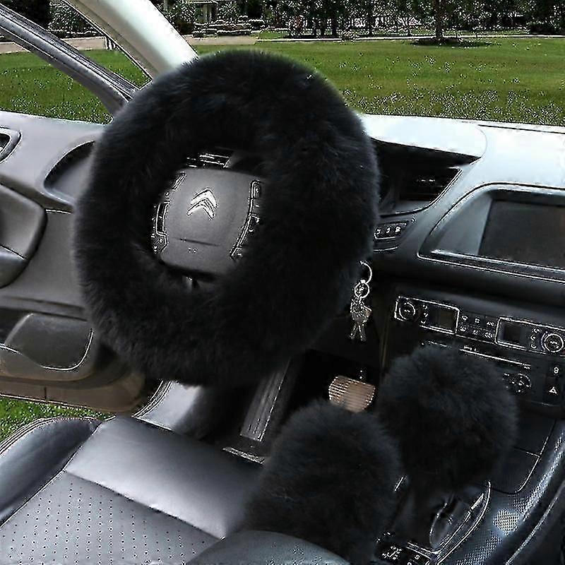 kožešinový kryt volantu, zimní teplý fuzzy chránič kol vozidla