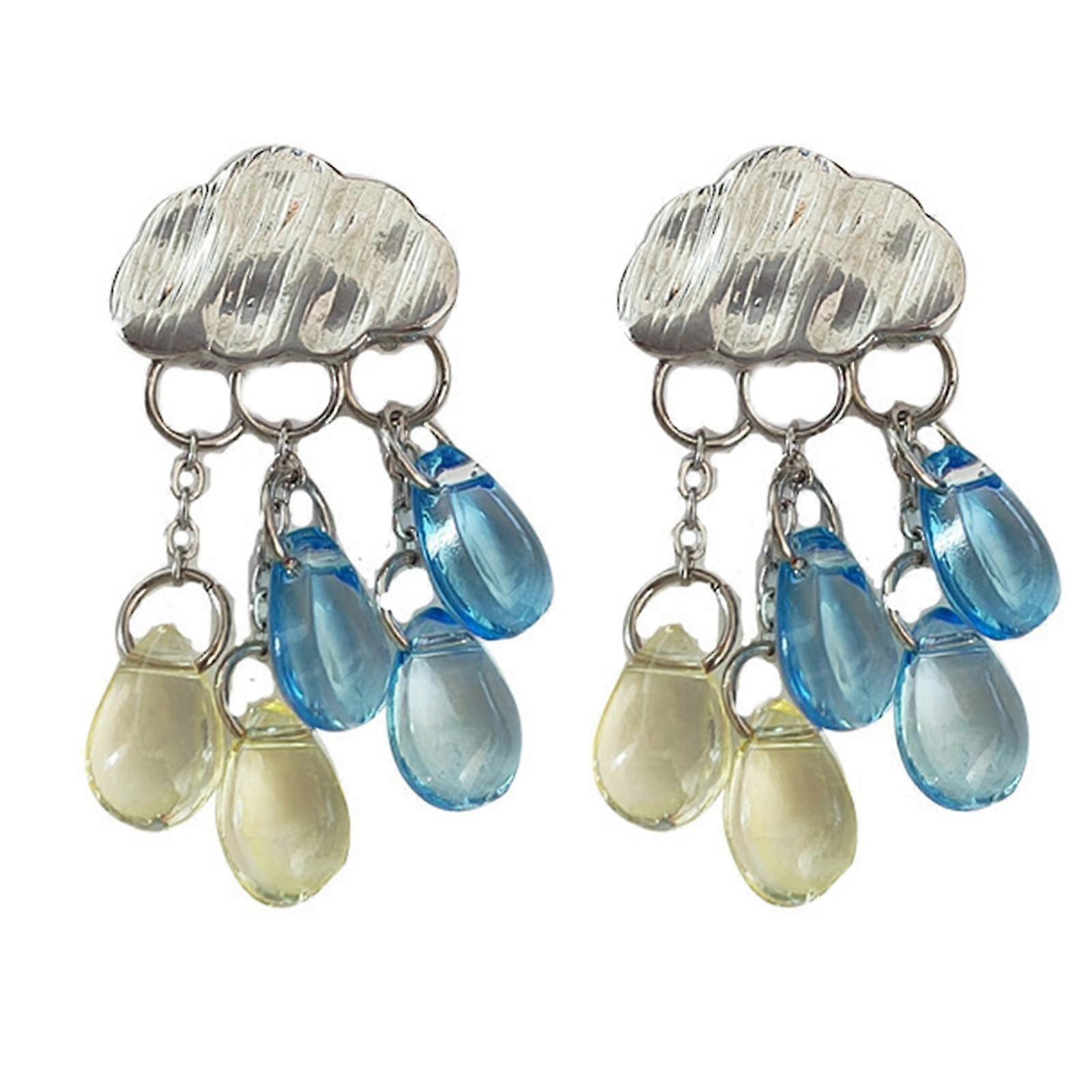 Water Droplet Fringe Drop Earrings for Women's