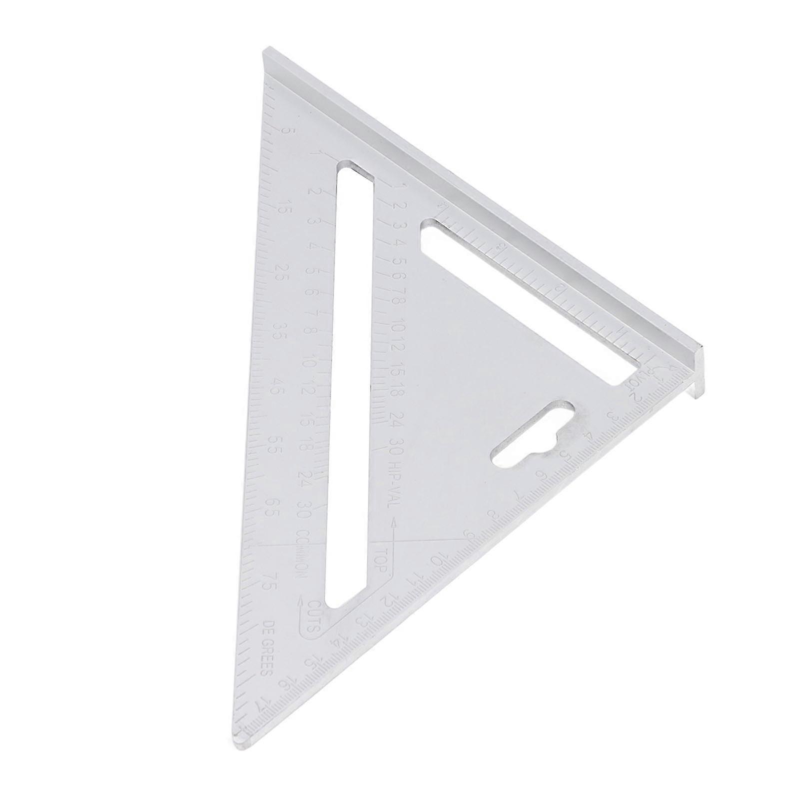 7 Inch Triangle Ruler Aluminum Alloy Black Matte Finish Multi Purpose Triangle Square for Woodworking Projects Metric 