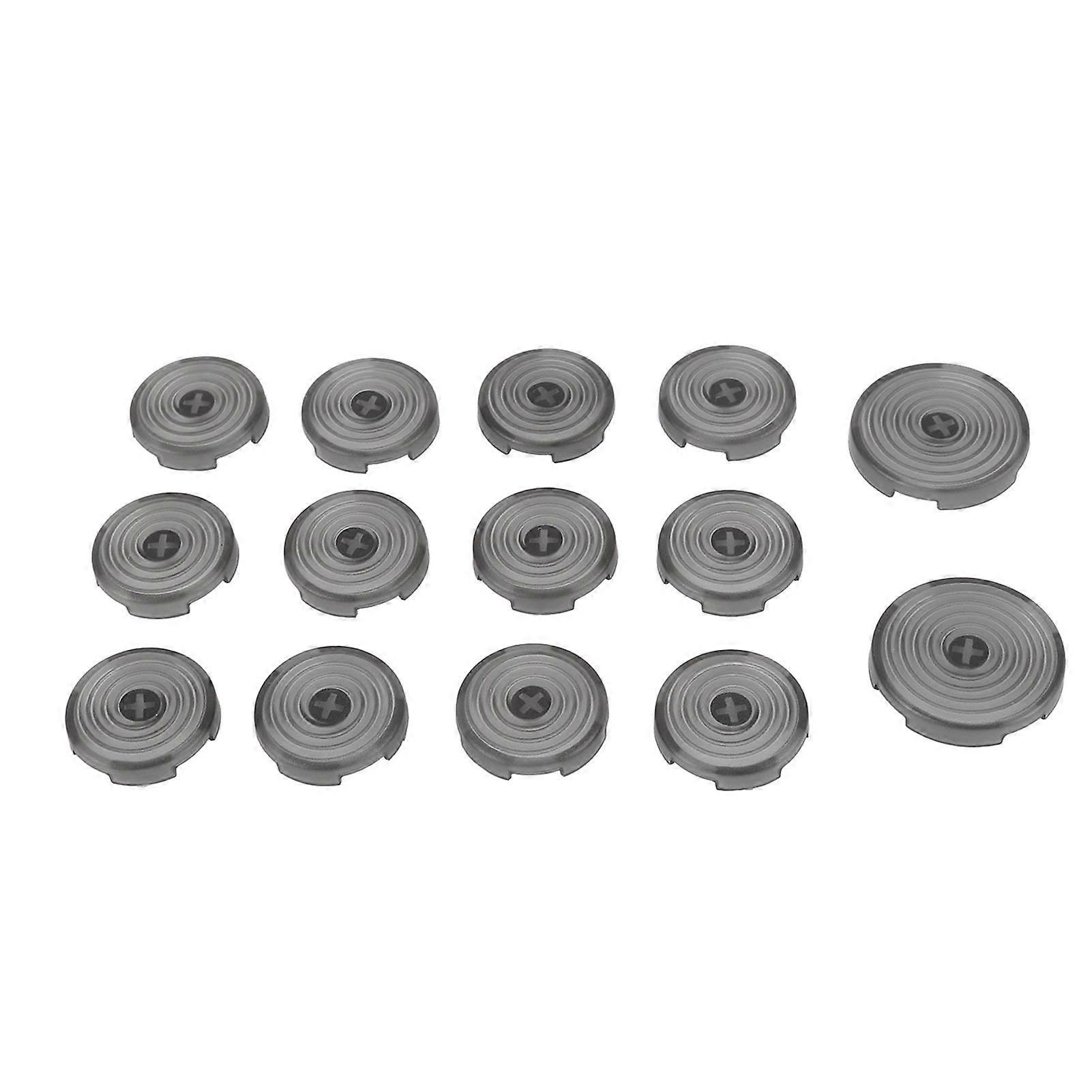 14 Pcs Fighting Game Keyboard Keycap 22.5mm 28.5mm Fight Stick Key Cover for Replacement Transparent Black 