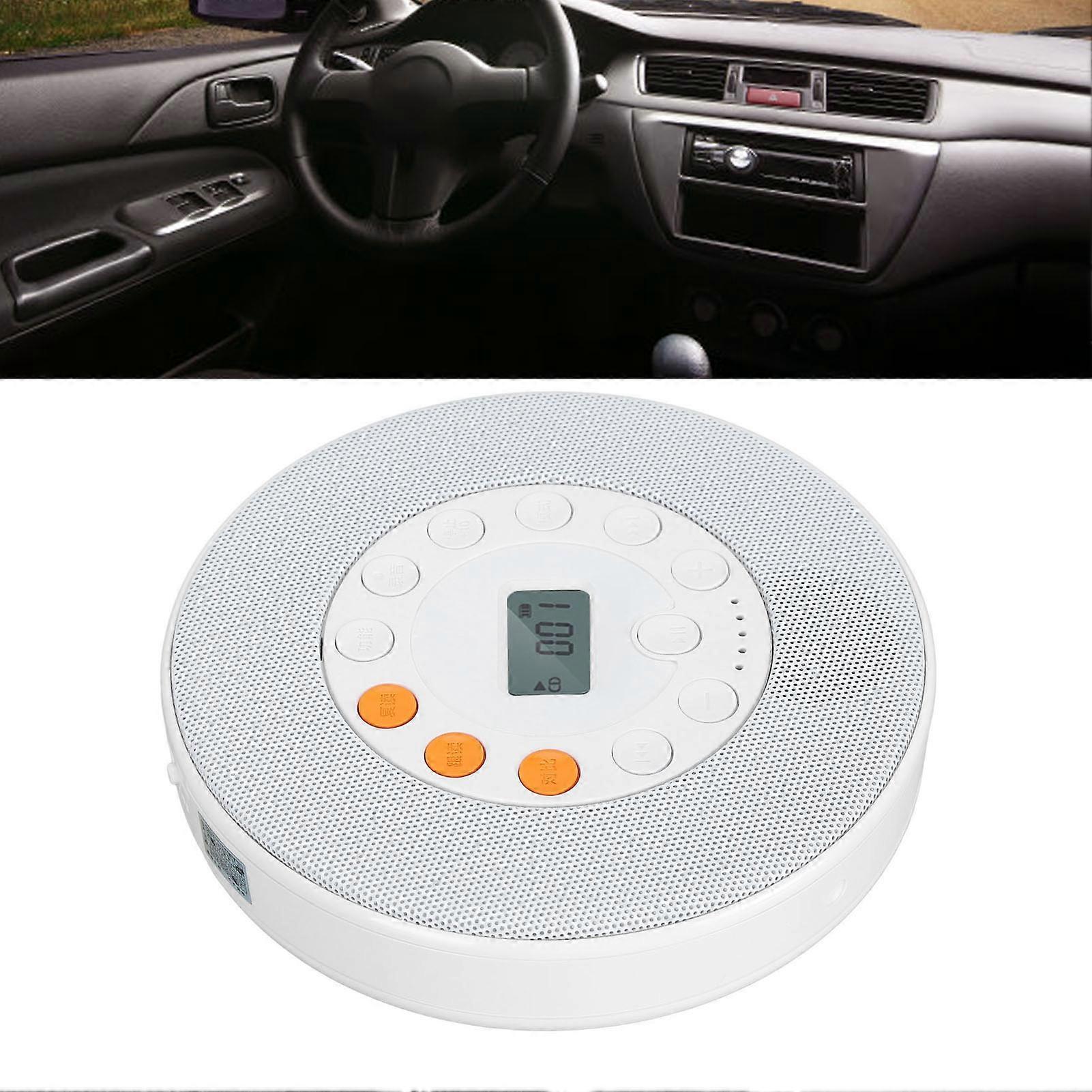 Portable CD Player 2000mAh Rechargeable CD Music Player Support CD CD‑RW MP3 with Speaker for Car Home Travel 