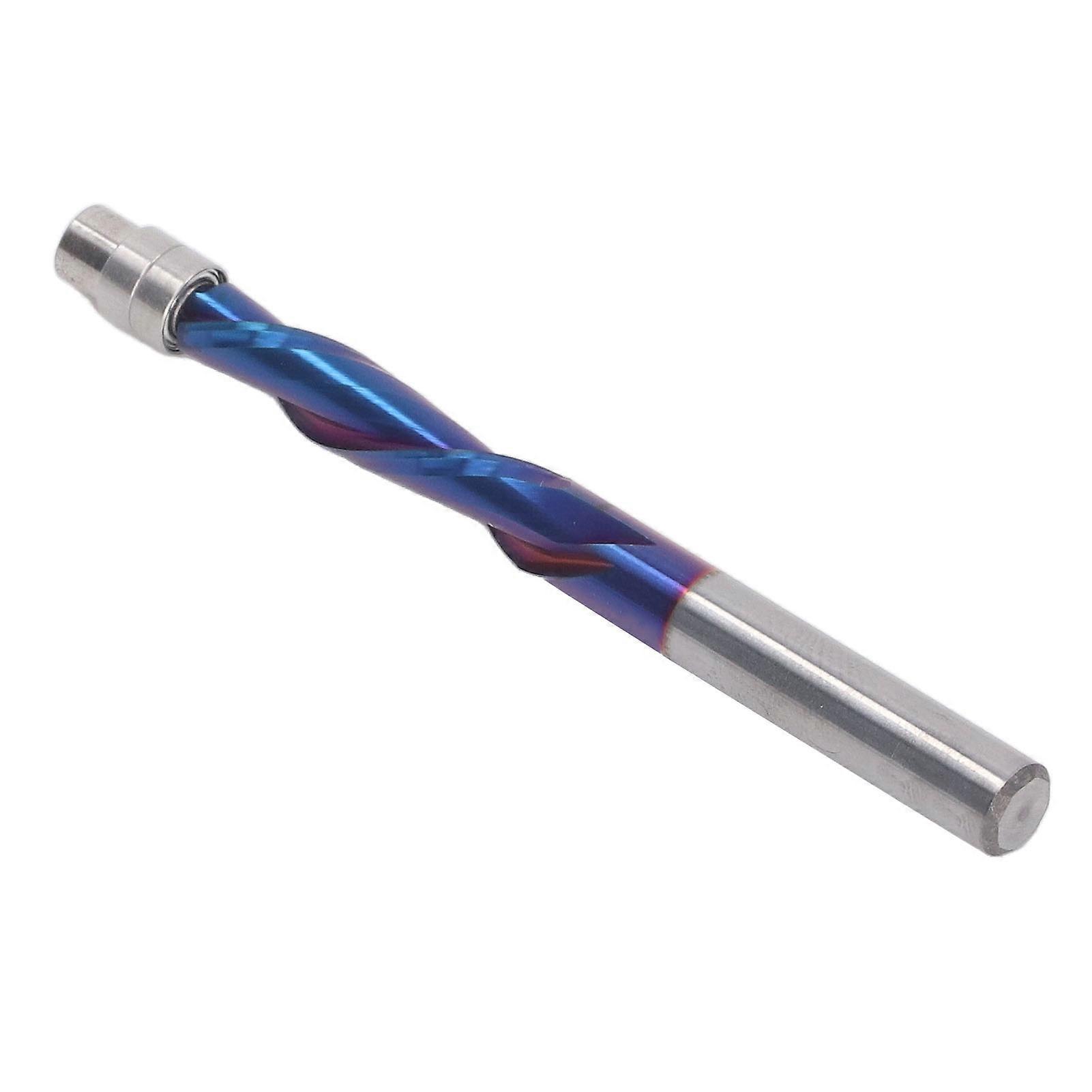 Flush Trim Bit Up Cutter CNC Spiral Milling Router 1/4 Shank Solid Caribide with Bearing 