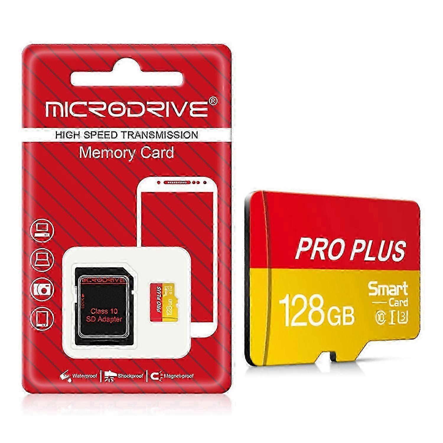 MICRODRIVE Pro Plus Memory Card High-Speed 128GB TF Card with Card Adapter