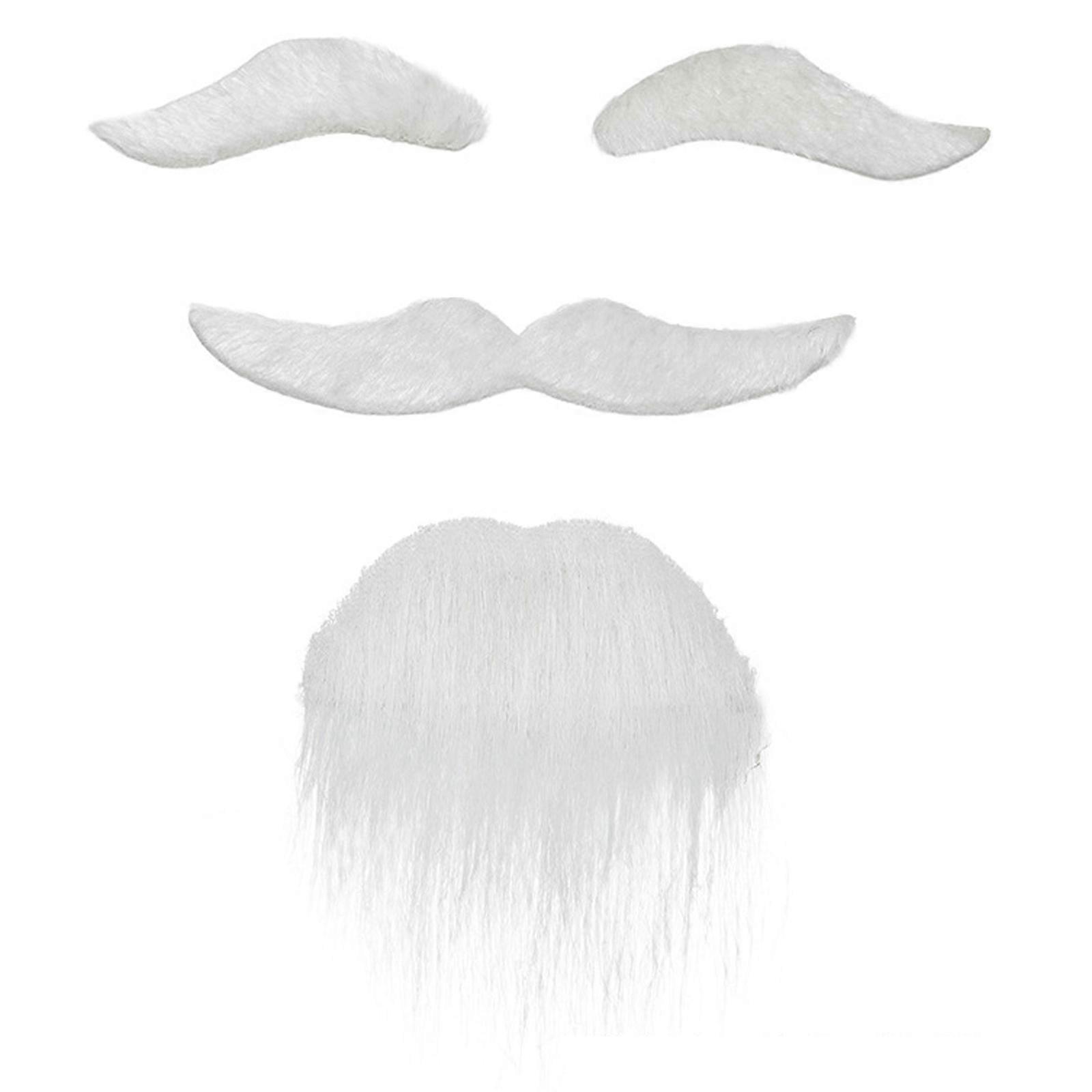 3-delige set nep-wenkbrauwen, baard, snor, gezichtsbehandelingen, haar, Halloween-feestbenodigdheden, nieuwigheden, snorren en wenkbrauwen, veelkleurige set