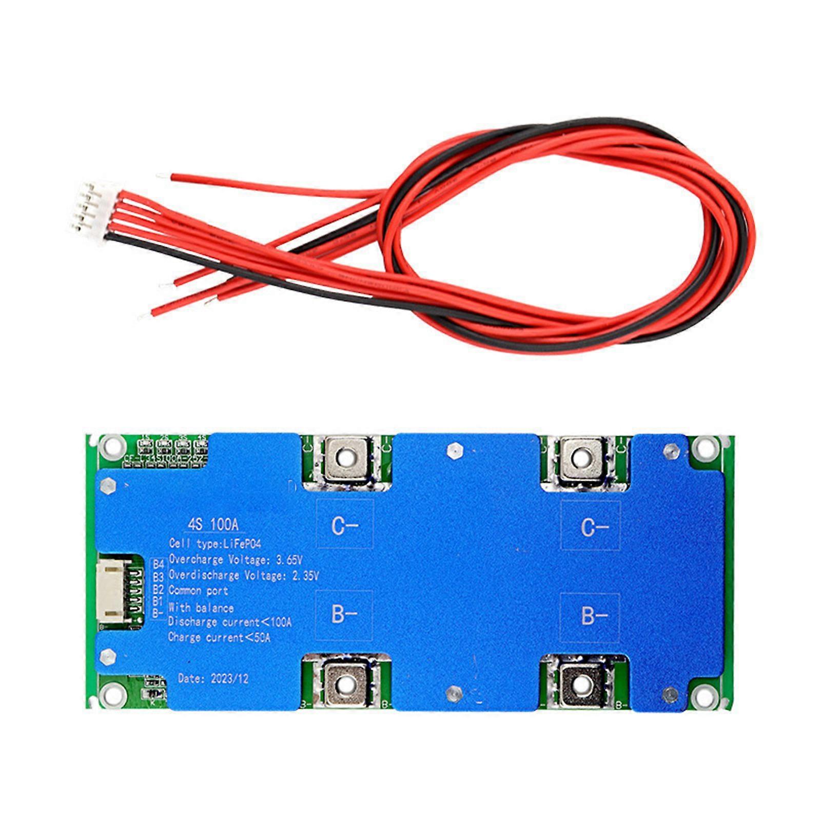 Advanced 4S 100A LiFePO4 Battery Protections Board MultiSafety Features Overcurrent Short Circuits Temperature Control Multicolor