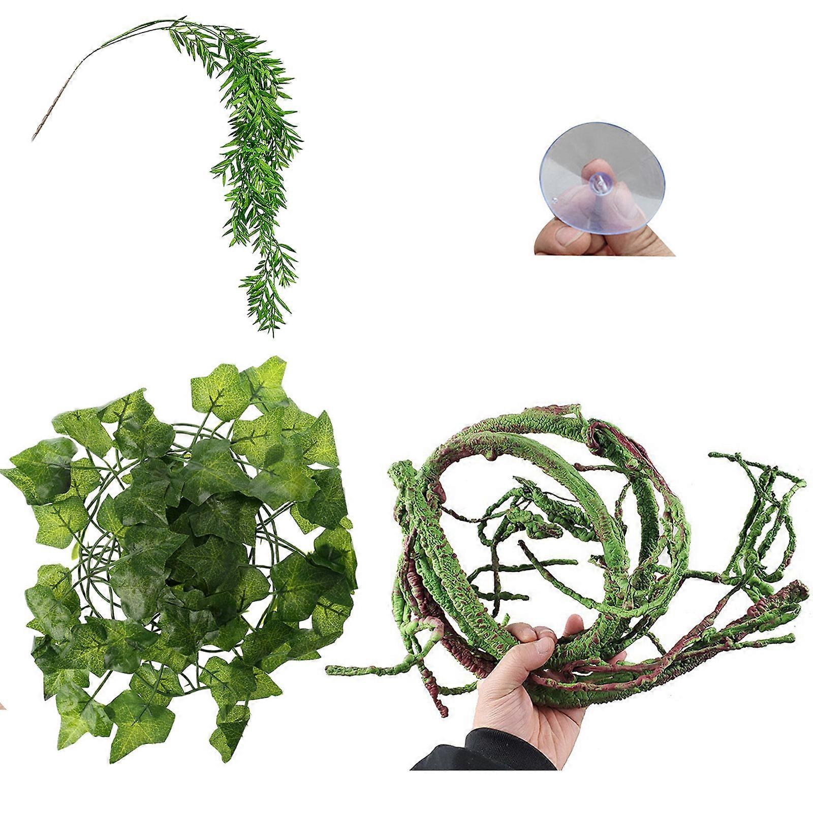 False Vine for Reptiles Habitats Artificial Branch Plant for Reptiles Enclosures Flexible and Safe Decoration Multicolor