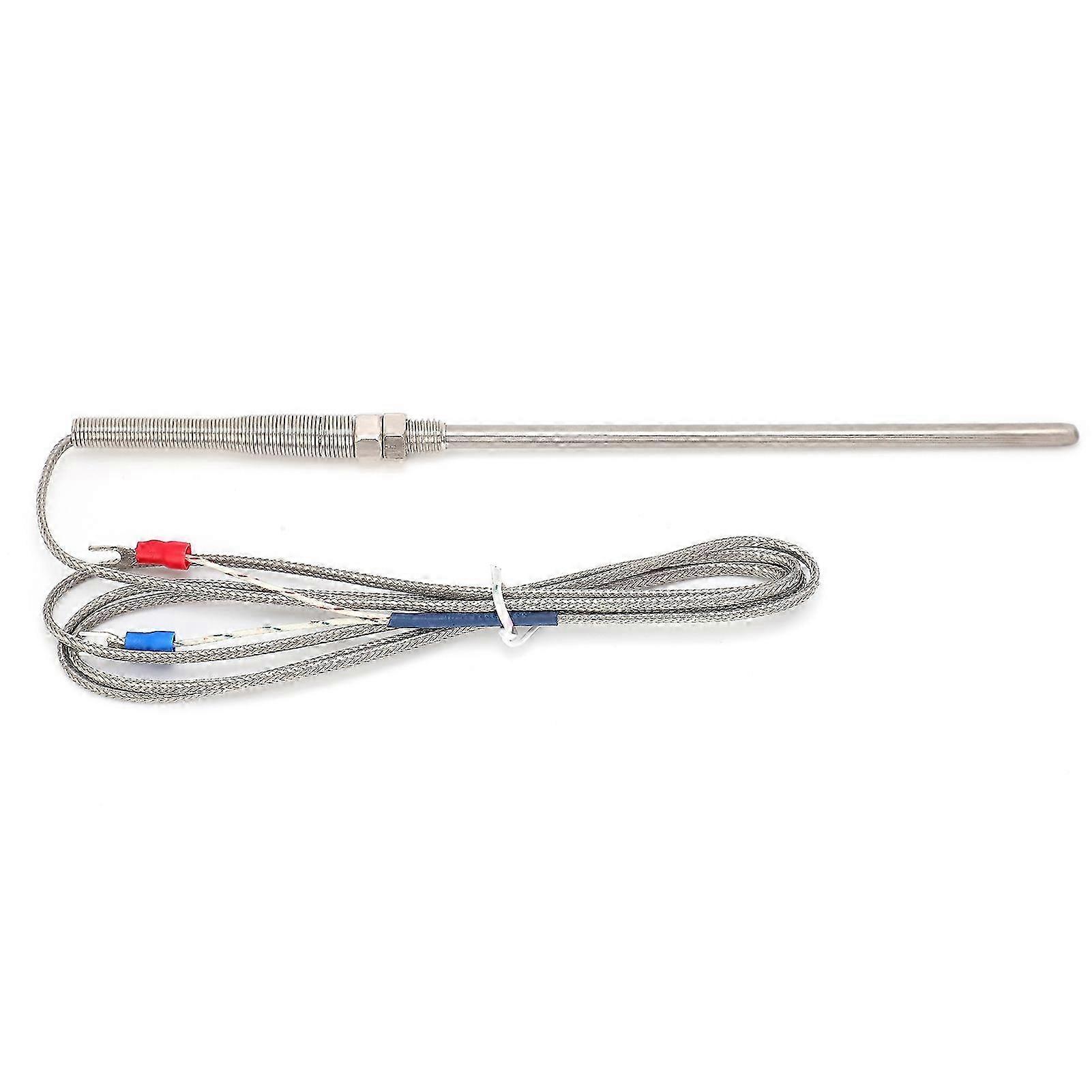 5.9in K-Type Probe Thermocouple Precise 0-800°C Temperature Test Stainless Steel M8 Thread