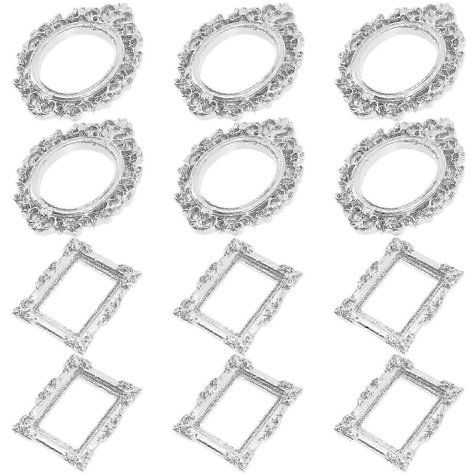 Mini Photo Frame Set - 12Pcs Rectangular Decorative Picture Frames for DIY Crafts & Scrapbooking Projects Edition 1104