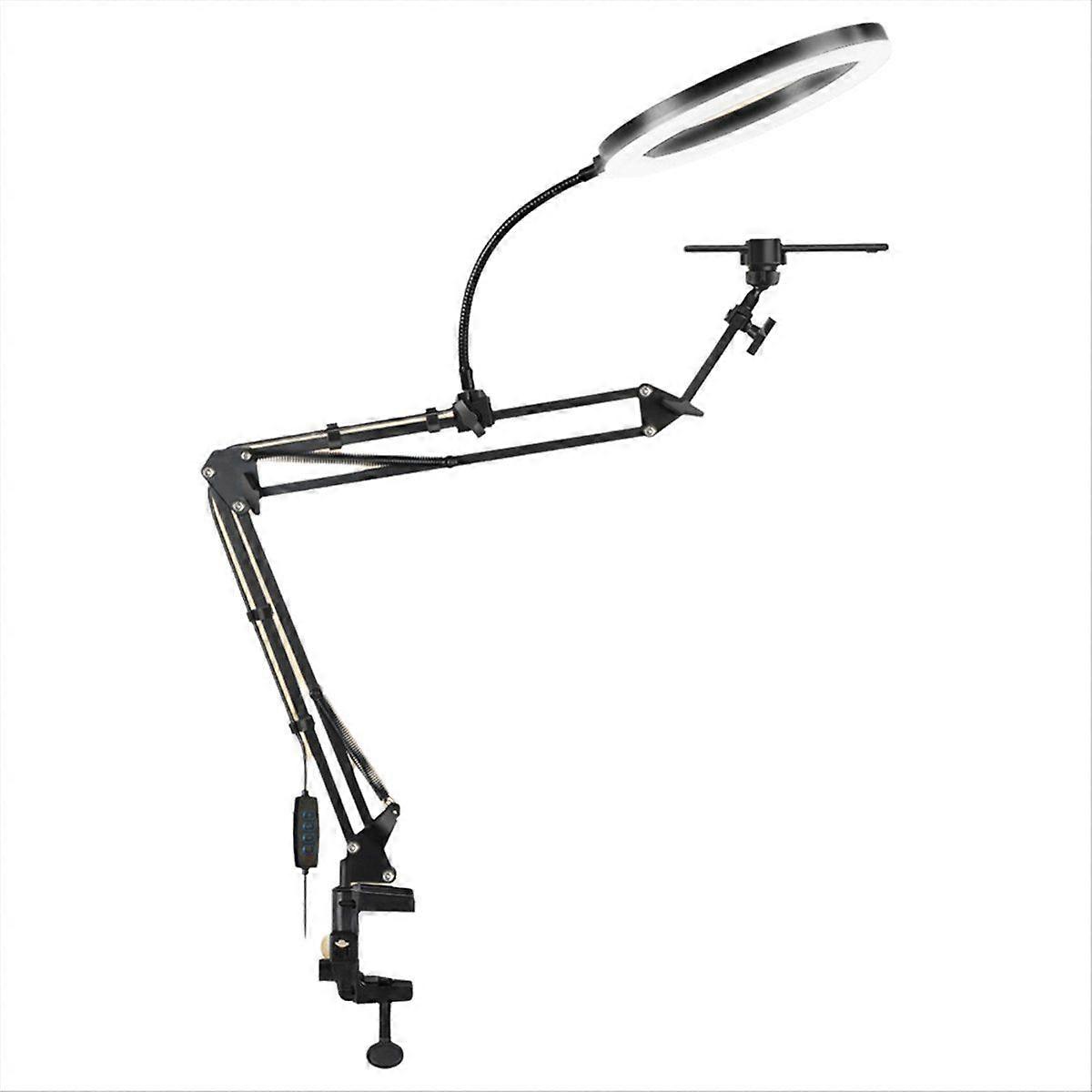 LED Live Streaming Fill Light Holder with Flexible Robotic Arm Phone Holder Fixed Shootings Recordi