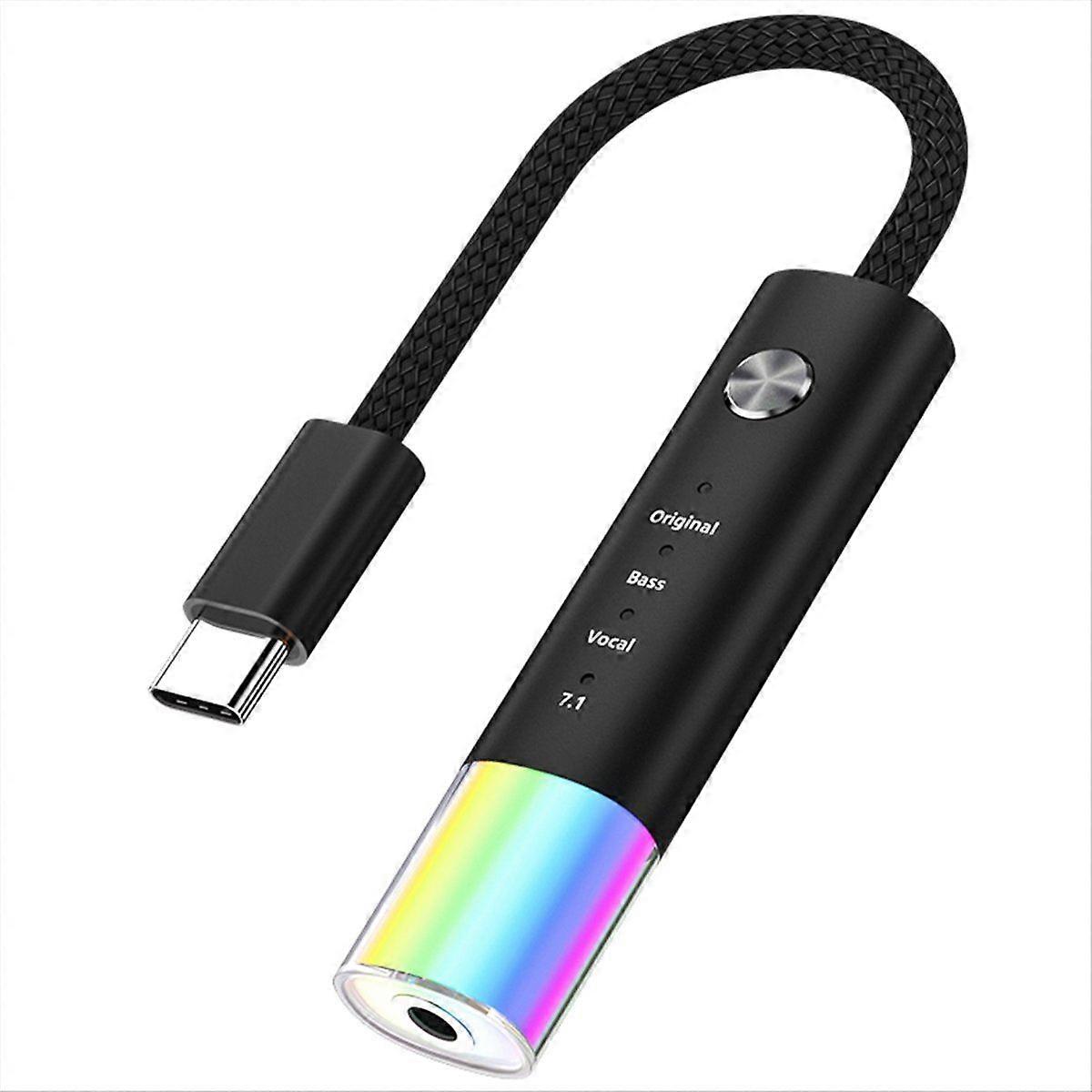 Universal Typec to 3.5mm Headphone Audio Converter Hifi Sound Quality 7.1 Channel Wired Call Typec