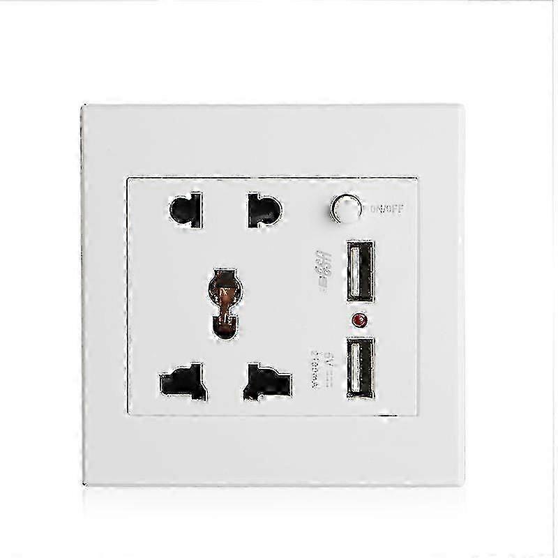 Socket+2 Usb+switch Wall Socket Charger Ac/dc Power Adapter Plug Outlet Panel