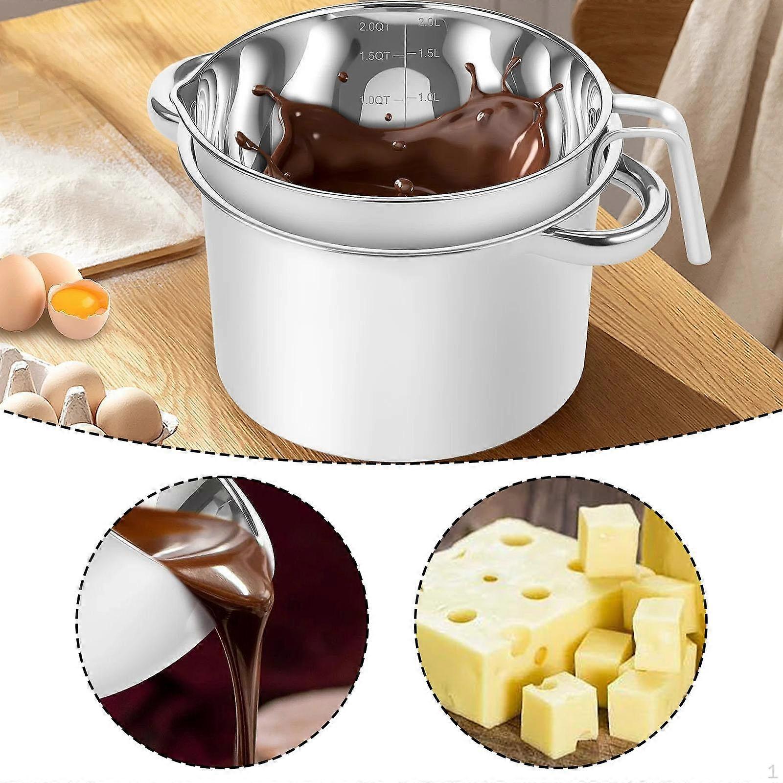 Double Boiler Pot Set Chocolate Melting with Spout Melter for Candy Making