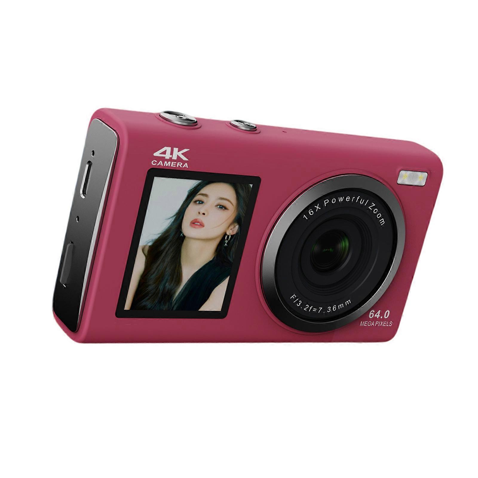 80MP 4K Double Screen Camera Creative Shootings Mode Portable Student Camera Enhanced Battery Lifes Beginner Photography  Claret