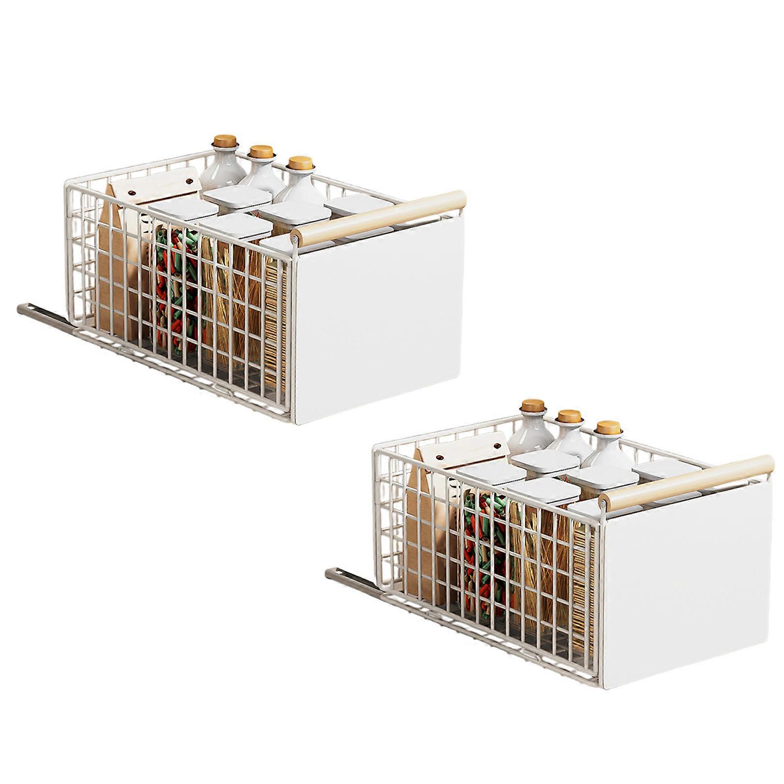 Drawer Style Kitchen Cabinet Rack Flexible Shelf Easy Assembly Durable Carbon Steel Shelves Functional Storage Solution  White