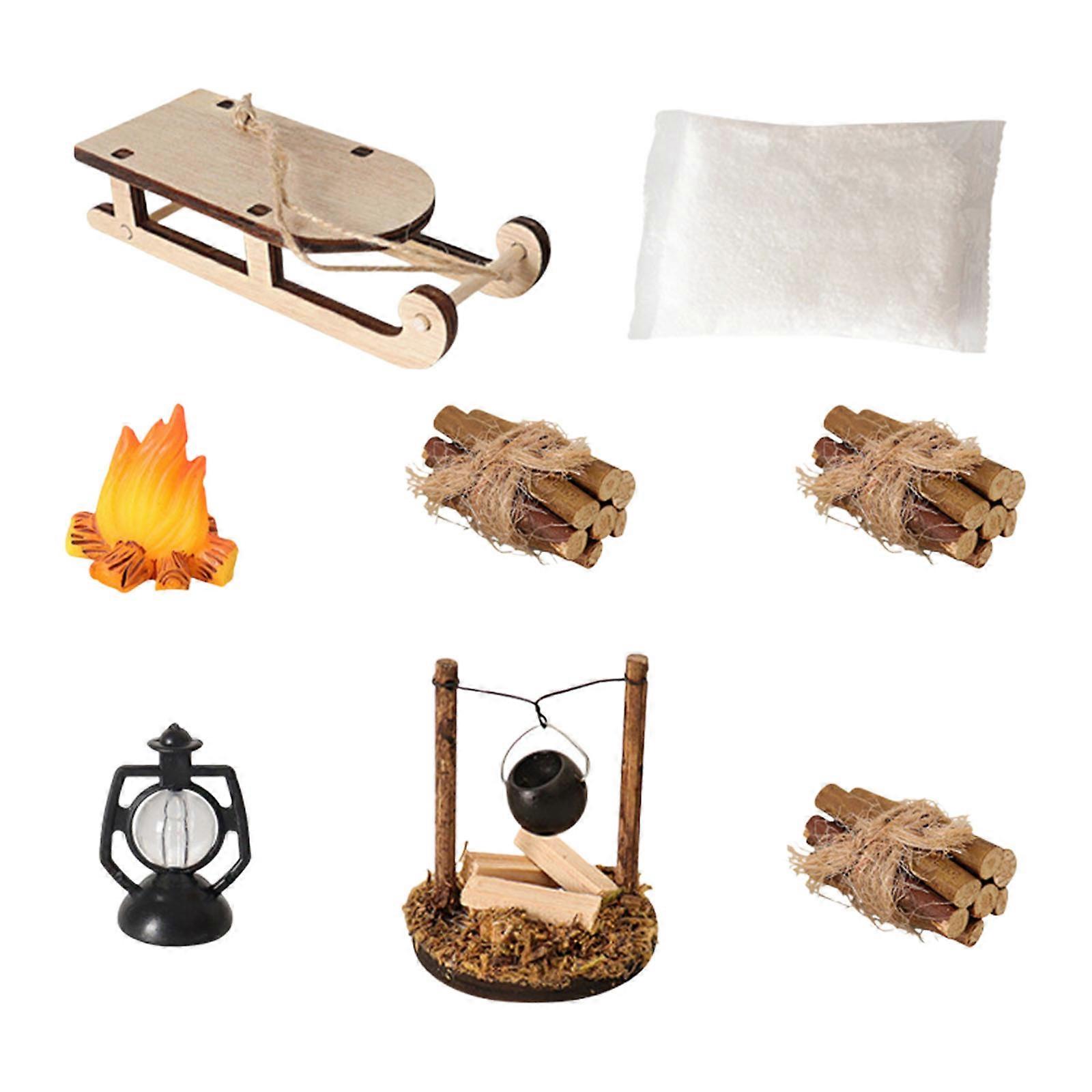 8PC Miniature Oil Lamp Set Child Friendly Assembly For Enthusiasts And Educational Landscape Creation Multicolor