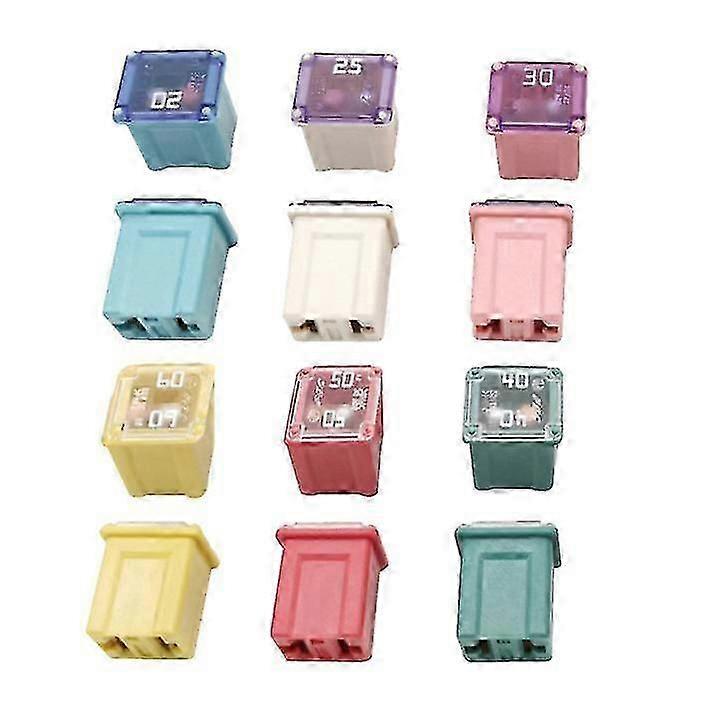 12pcs Fusíveis Jcase de Baixo Perfil para Caminhões e SUVs - Compatível com (20A/25A/30A/40A/50A/60A)