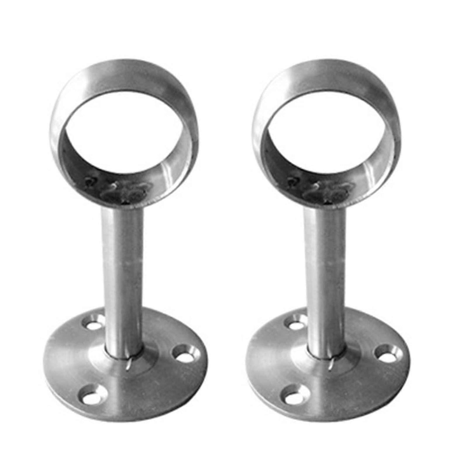 2 Pack Stainless Steel Ceiling Mount Flange Curtain Rod Brackets for Shower or Window