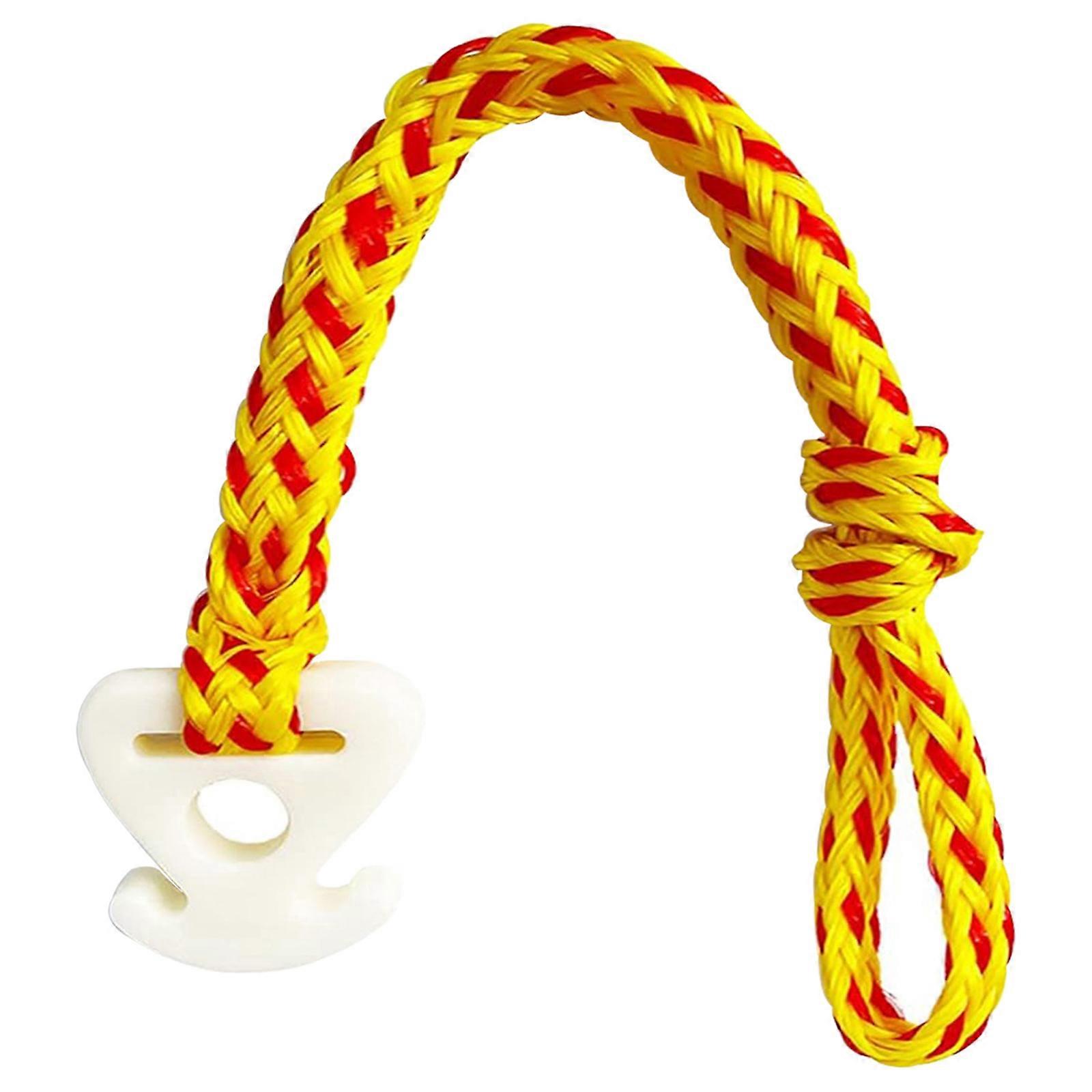 Rapid Attachment Marine Towing Hardware Double Braided Polyethylene Rope Lock with Mechanical Load Capacity for Watercrafts  Yellow and red rope