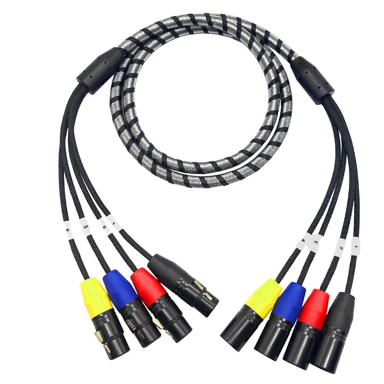 Braided Shield 4Pin Auditory Cable 4Pin Connector For Live Performances Studio Mixer And Amplifiers Multicolor