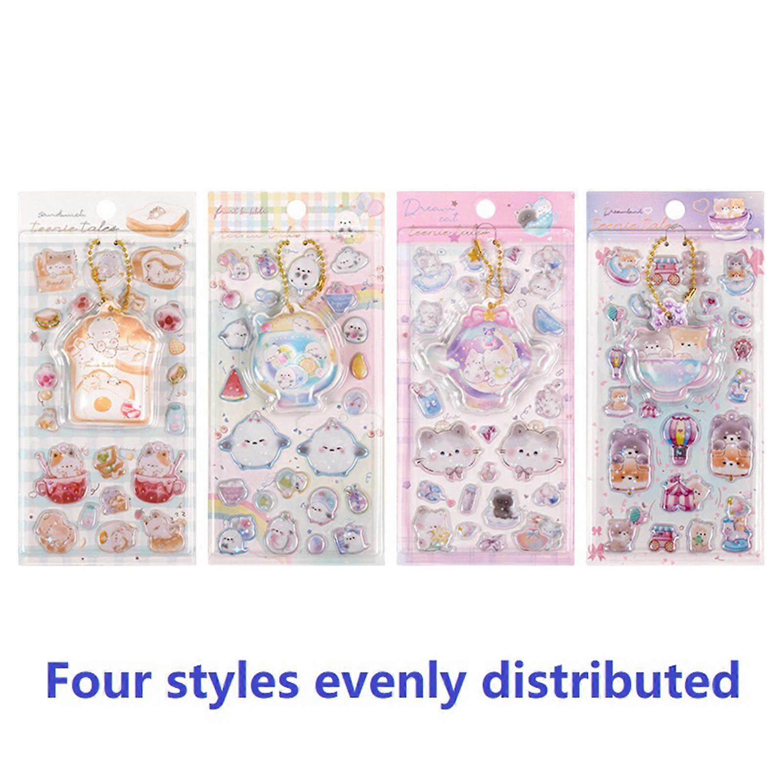 Reusable Tiny Patches for Water Bottle, Notebook, Scrapbooking Cute 3D Sticker Cartoon Sticker Tiny Handcraft Sticker Multicolor