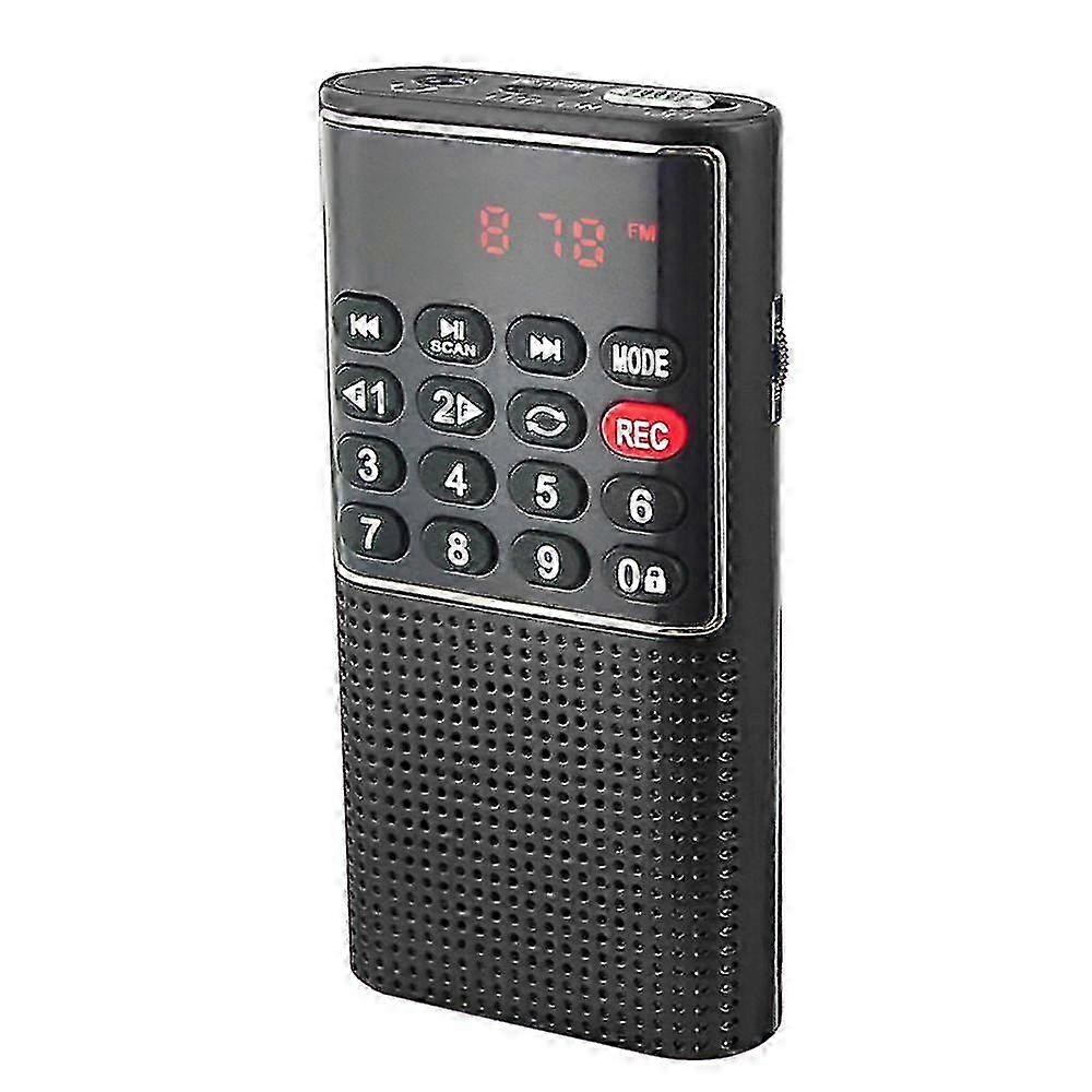 L-328 Multifunctional Mini FM Radio Portable Handheld Speaker Recorder MP3 Player with LED Display Support TF Card AUX USB Rechargeable