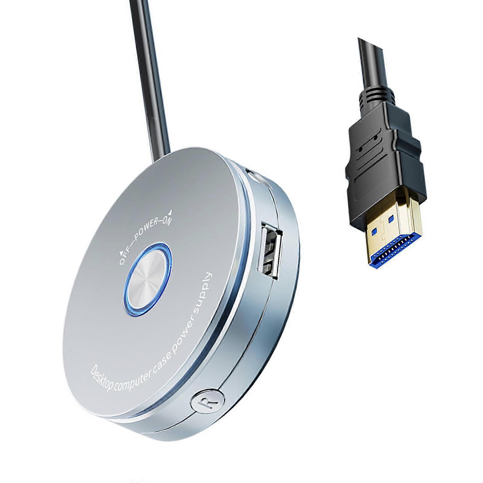 PC Power Switches Desktop Computer Power Switches External Remote Start Computer Motherboard Power Switches Button Extension  Silver