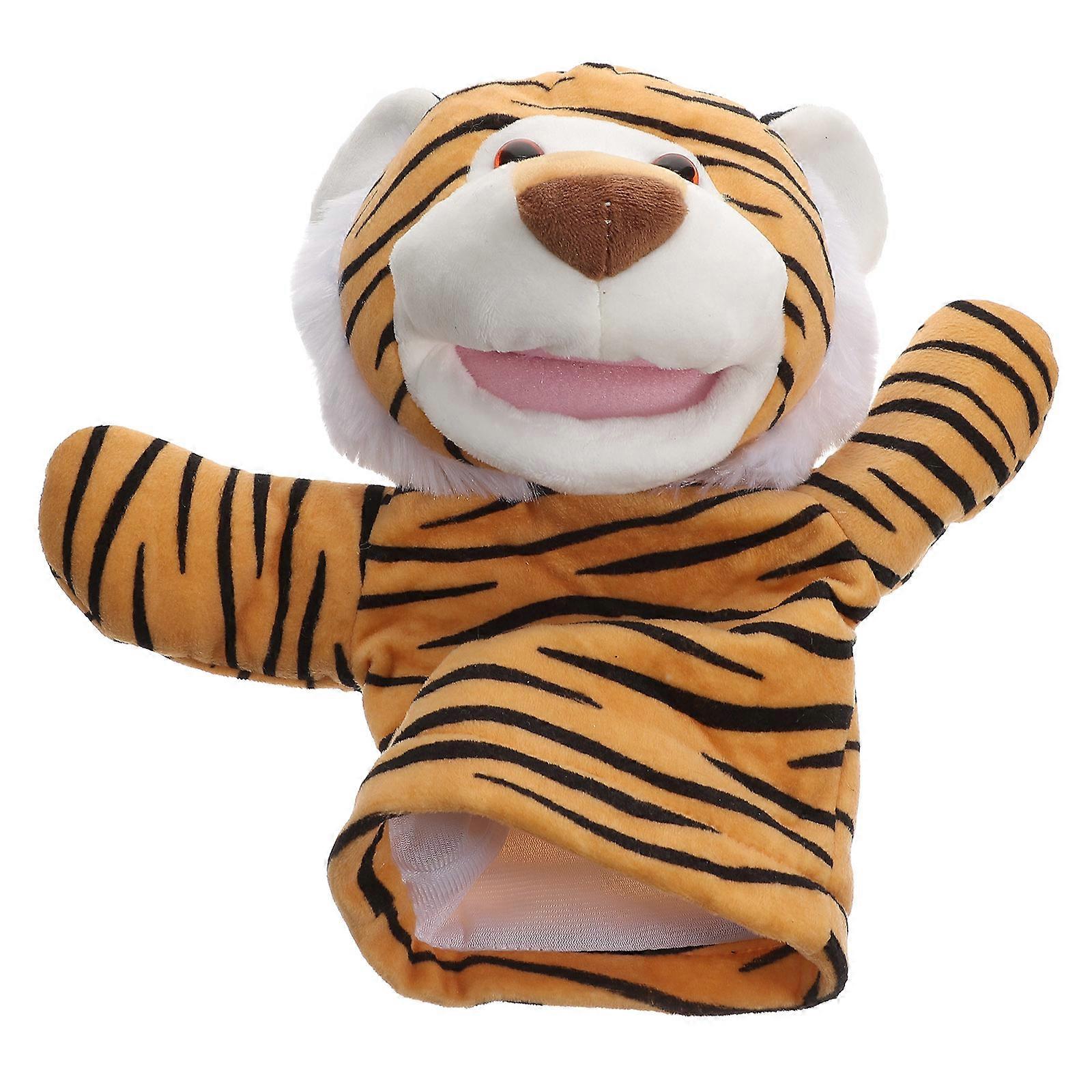 Tiger Shape Hand Puppet For Kids Toy Performance Creative Role-Playing Assorted Color 1Pack