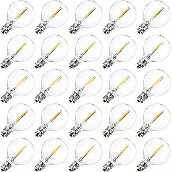 25-pack G40 Globe LED Bulbs E12 Edison Socket 2200k Warm White Replacement Bulb [DB] yc