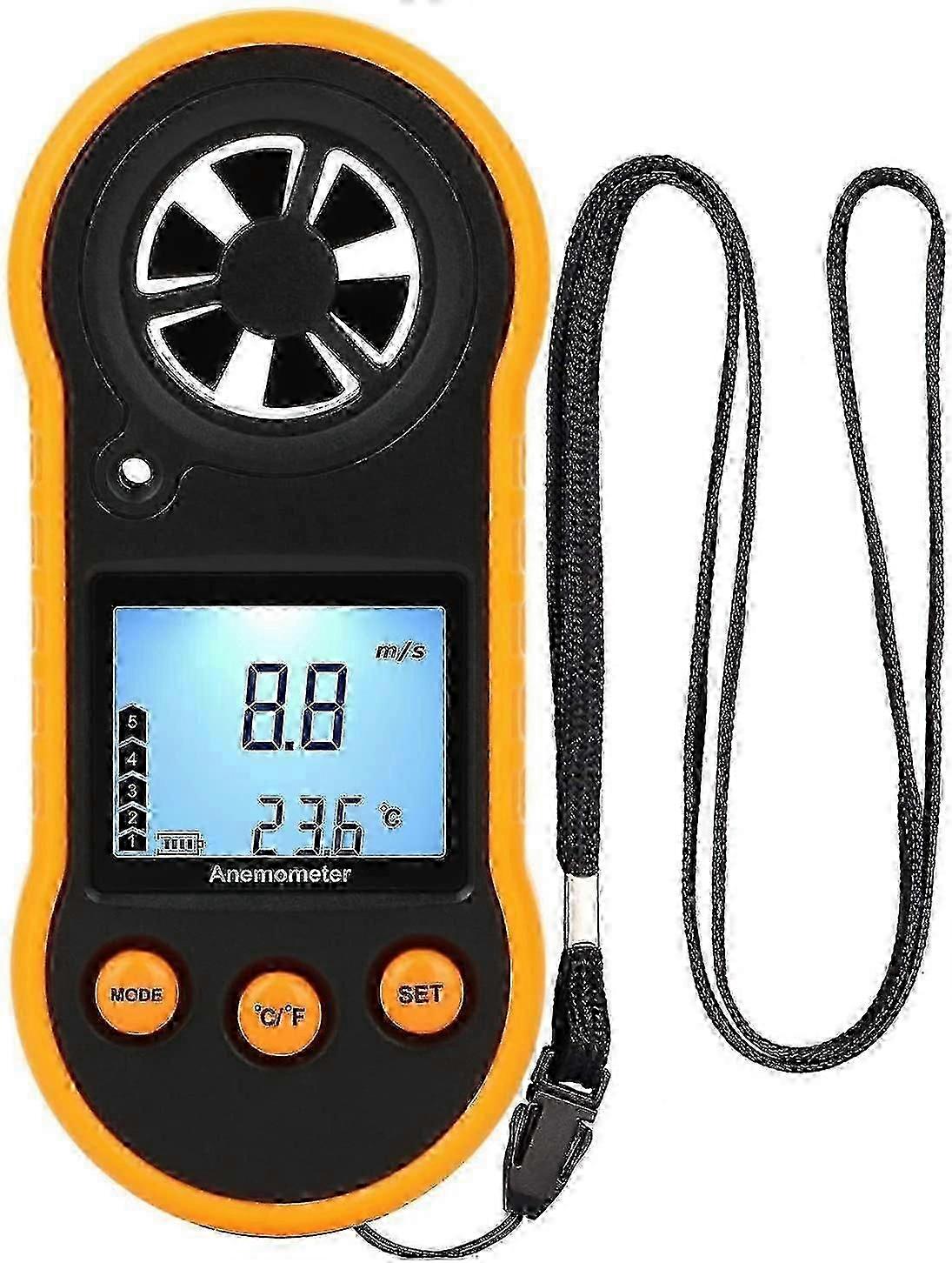 Digital Anemometer, Wind Speed Meter, Air Flow Velocity Meter For Measuring Wind Speed/Temperature