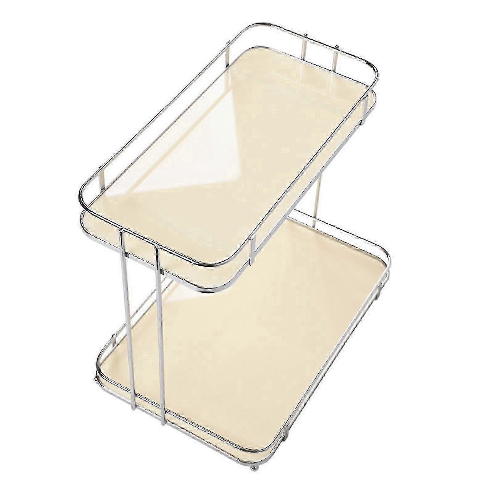m Iron Acrylic Desktop Storage Rack, 2 Layers for Countertop