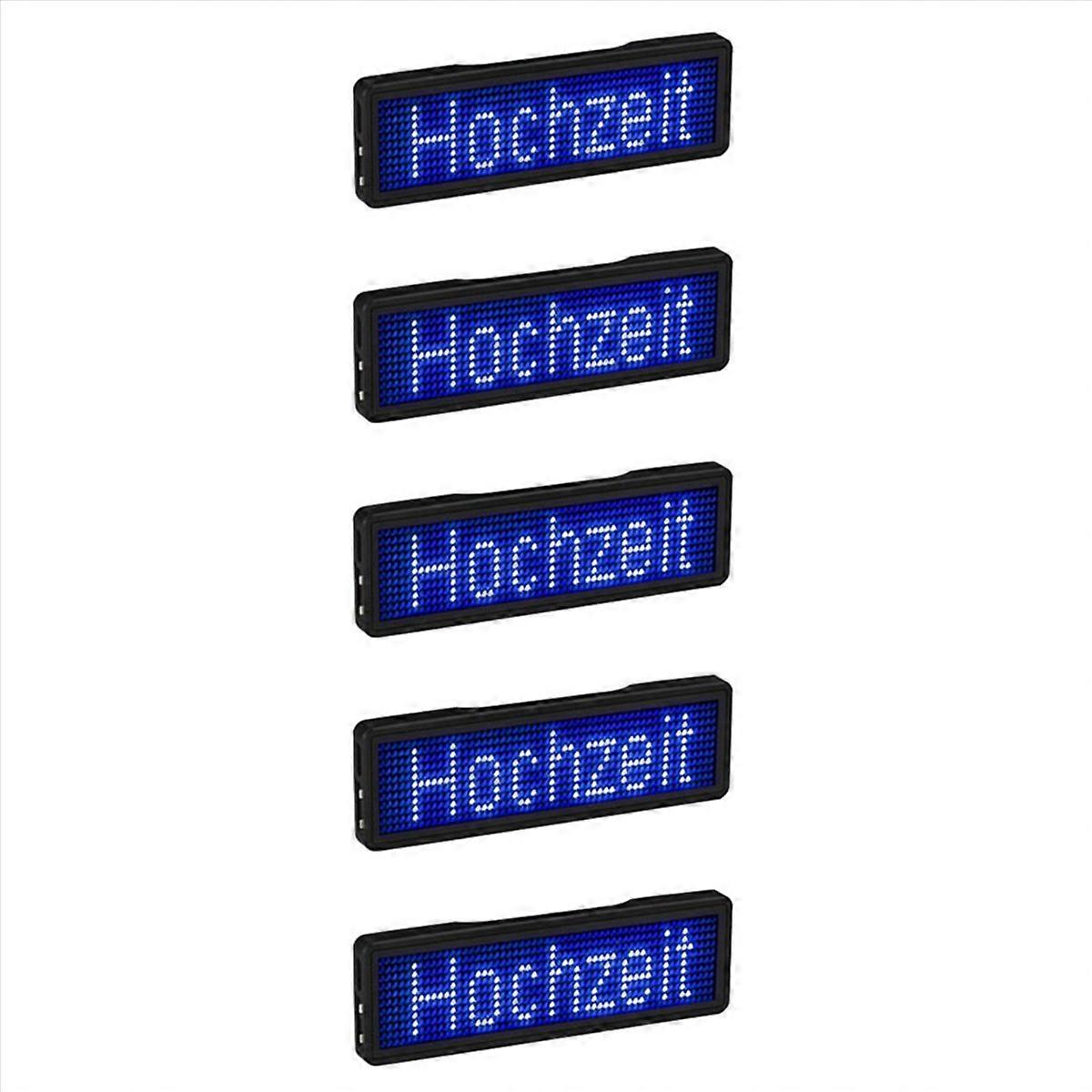 5X Bluetooth LED Name Badge Rechargeable Light Sign DIY Programmable Scrolling Message Board Display