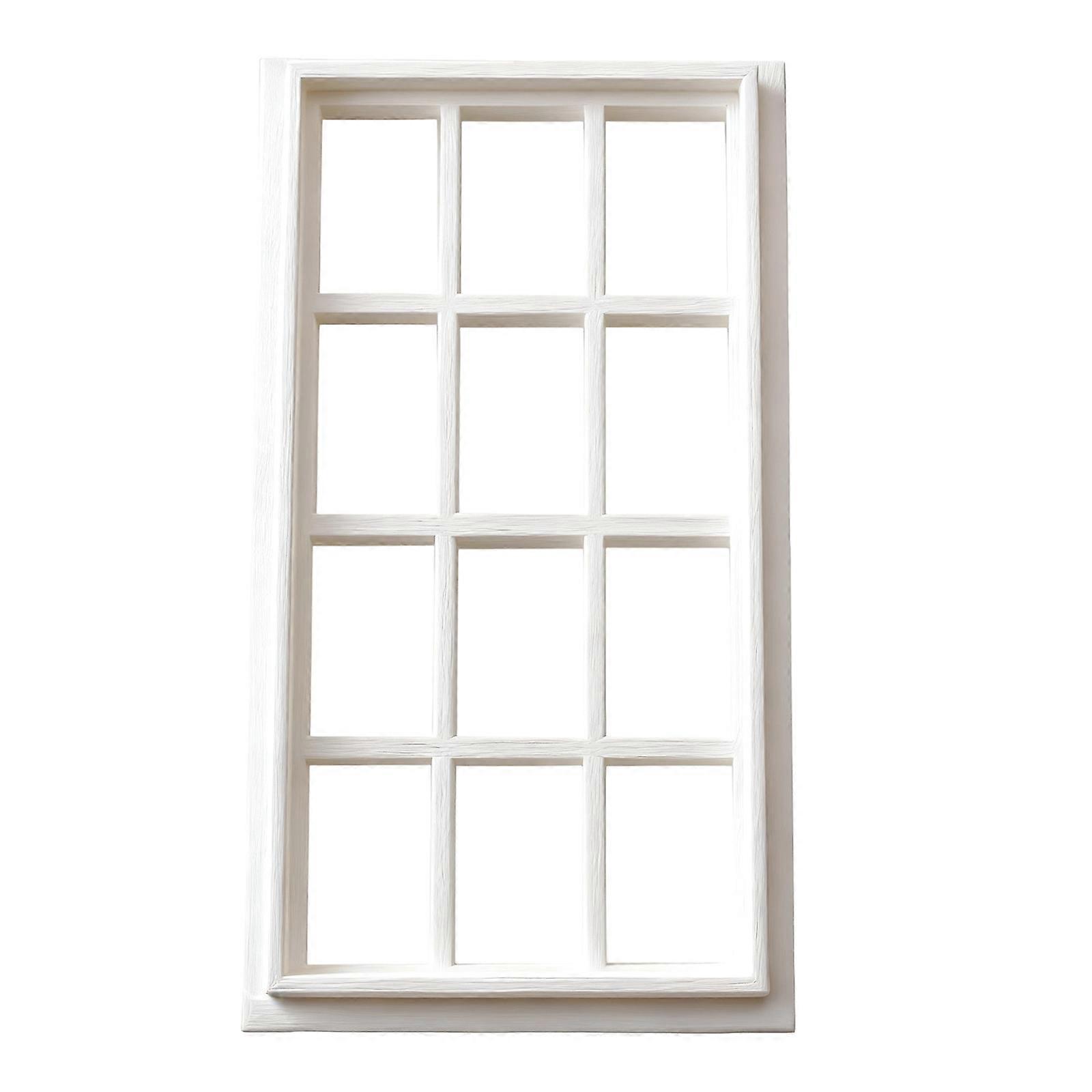 Realistic Miniature Dollhouses Window Set In 1/12 Scale Plastic Construction For Model Building Enthusiasts  White