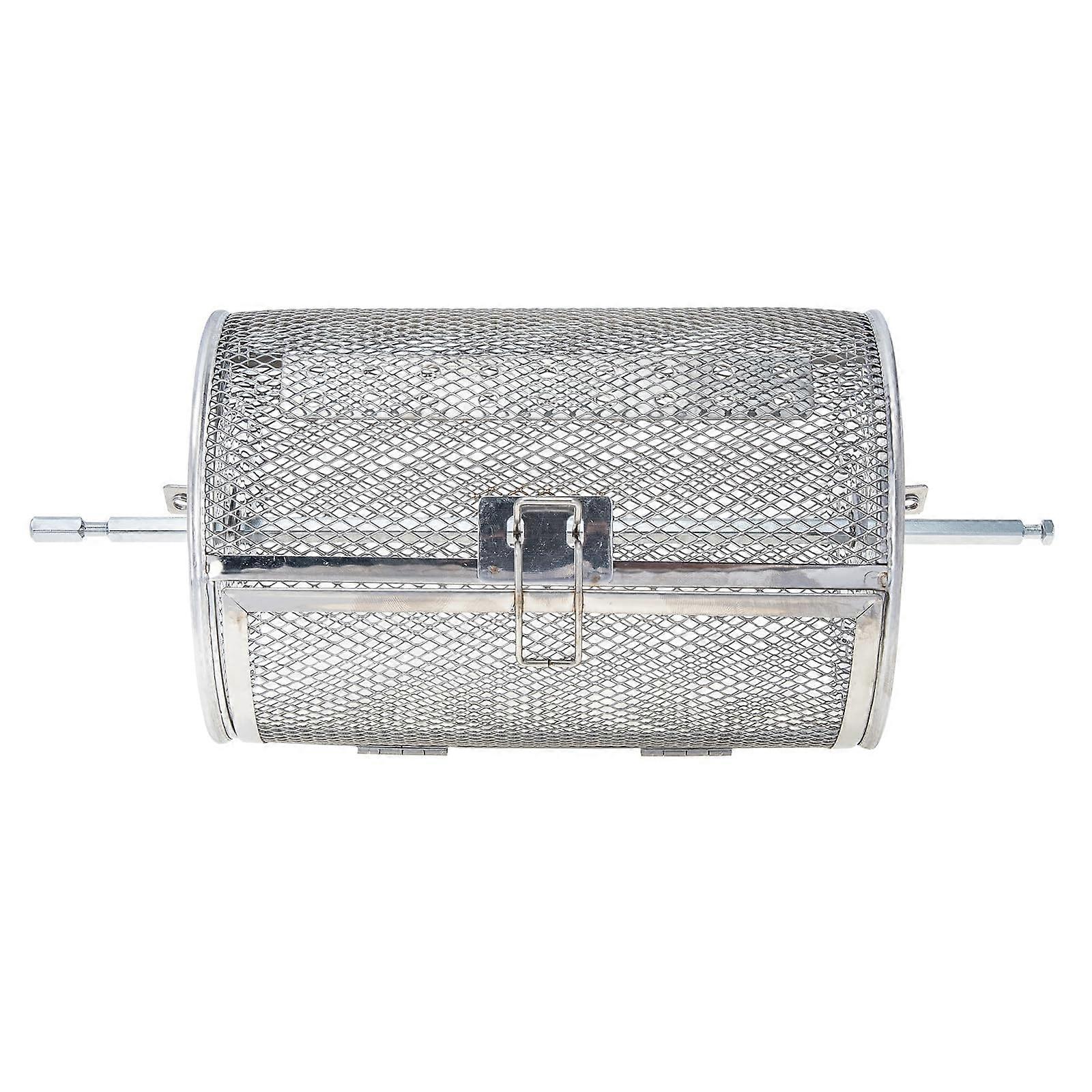 Stainless Steel Rotating Grill Cage Set for Even Roasting of Nuts and Meat at Home Gatherings