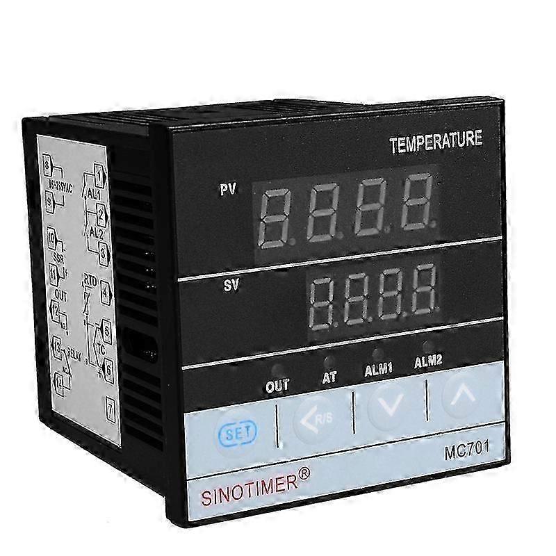 SINOTIMER MC701 Digital PID Temperature Controller Waterproof K Type PT100 Sensor Input Relay SSR Ou