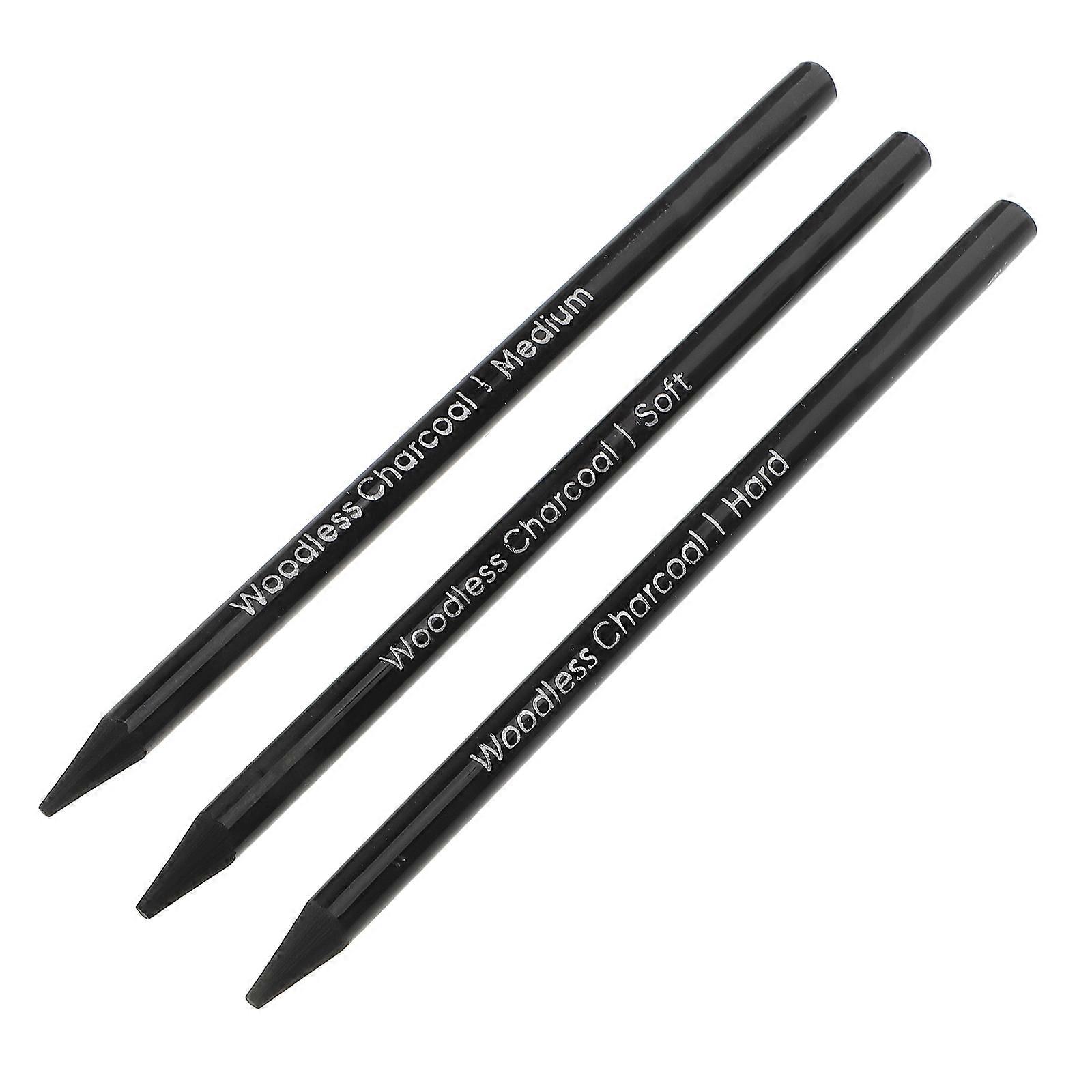 Charcoal Drawing Pencils 3Pcs Set for Sketching and Shading Art