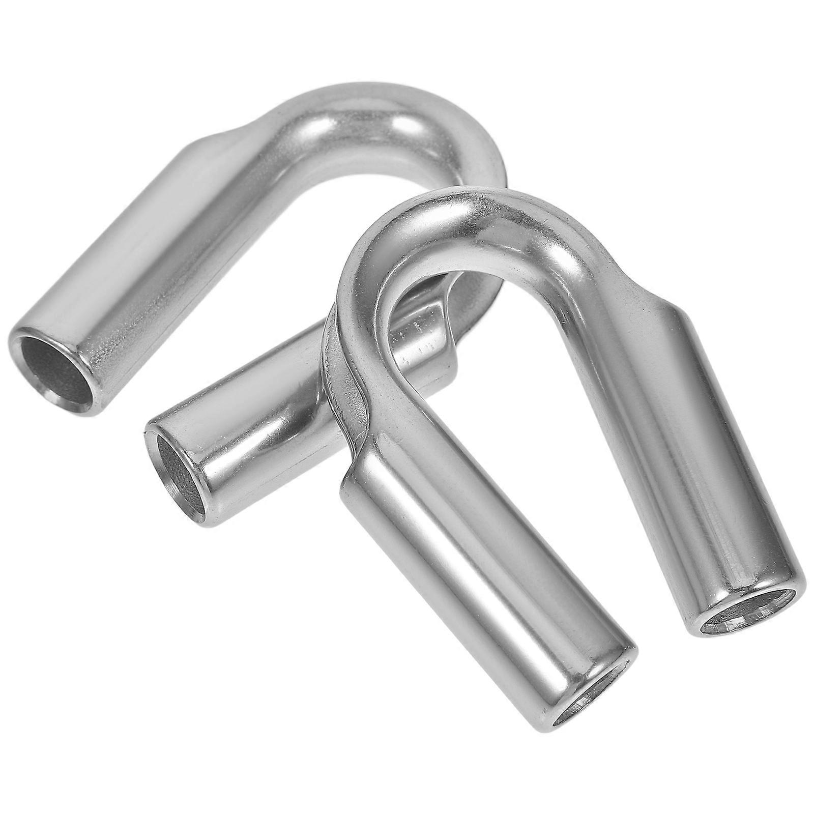 Steel Wire Rope Clamp Triangular Protection Ring Increase Strength Secure Connection Silver 2Pcs