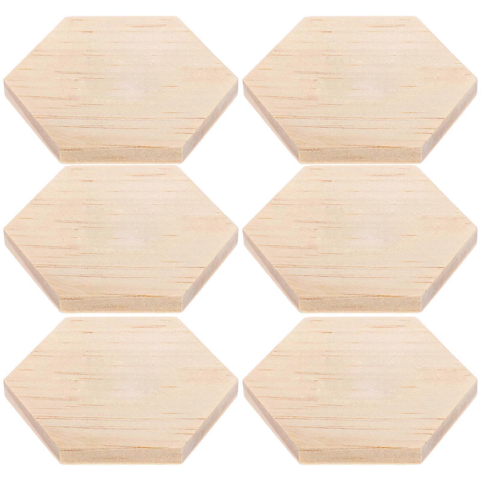 Wood Slices for Crafts 25Pcs Hexagon Wooden Pieces for DIY Projects