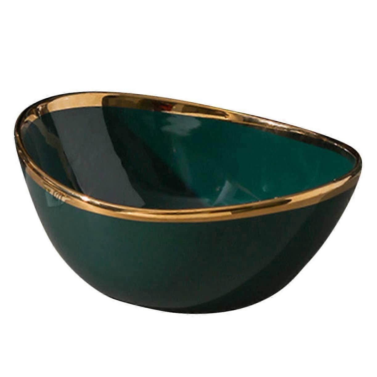 Large Ceramic Serving Bowl with Elegant Shape for Salad, Fruit, Snacks and Decorative Display